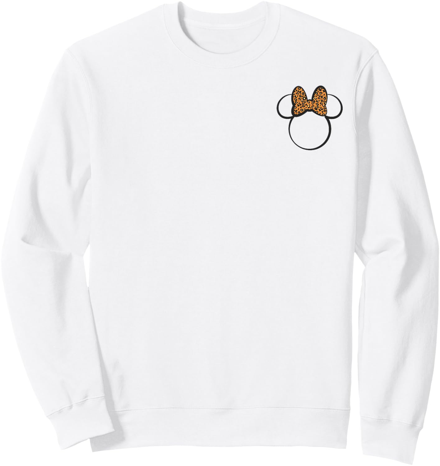 Disney Minnie Mouse Leopard Print Bow Pocket Minnie Ears Sweatshirt - Sweatshirt | White