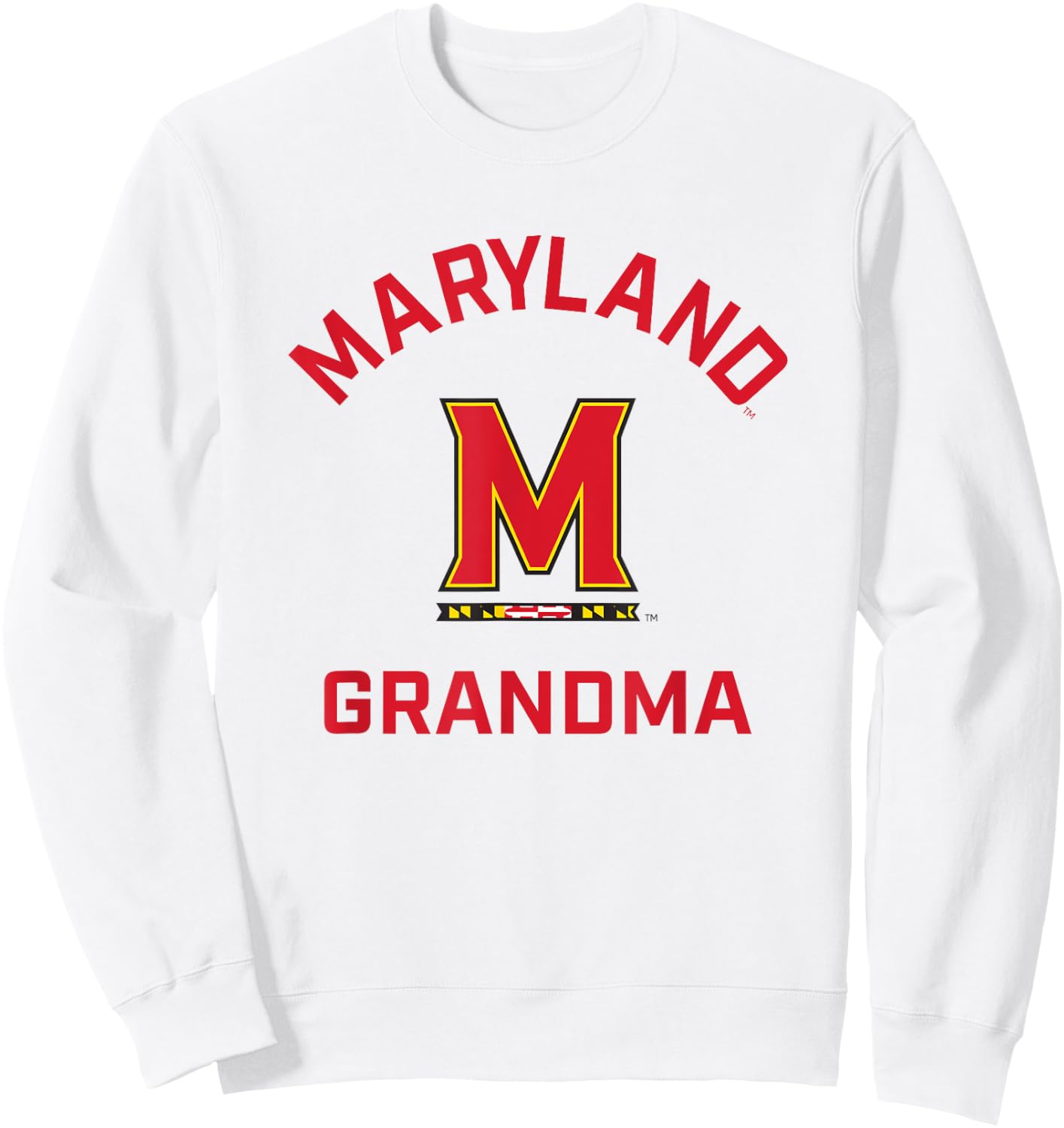 University of Maryland Terrapins Arched Grandma Sweatshirt - Sweatshirt | White