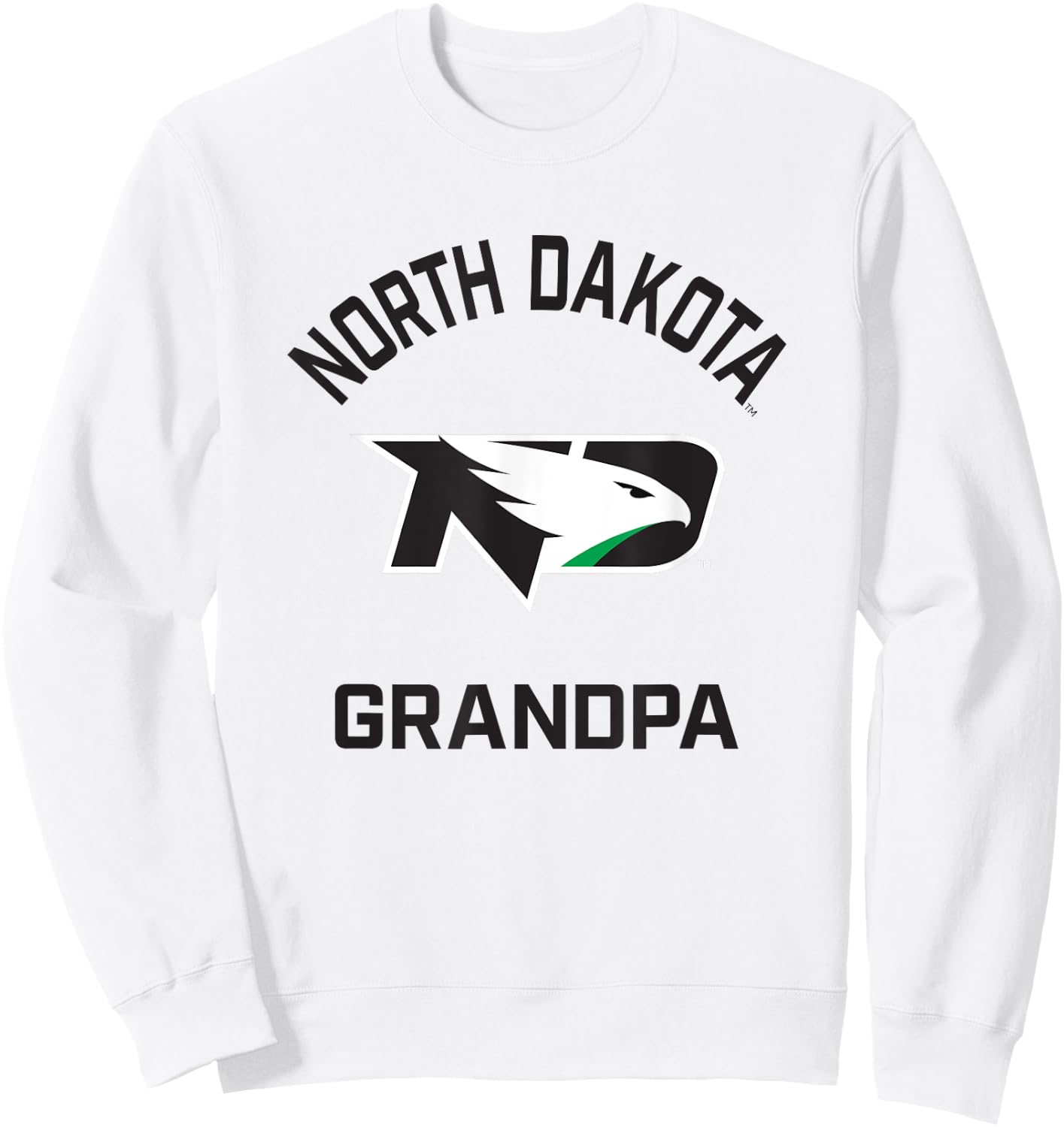 University of North Dakota Fighting Hawks Arched Grandpa Sweatshirt - Sweatshirt | White