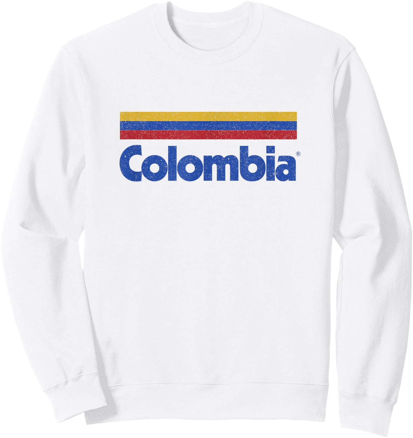 Retro Colombia Flag Vintage Colombian Pride Yellow Colombia Sweatshirt - Sweatshirt | White