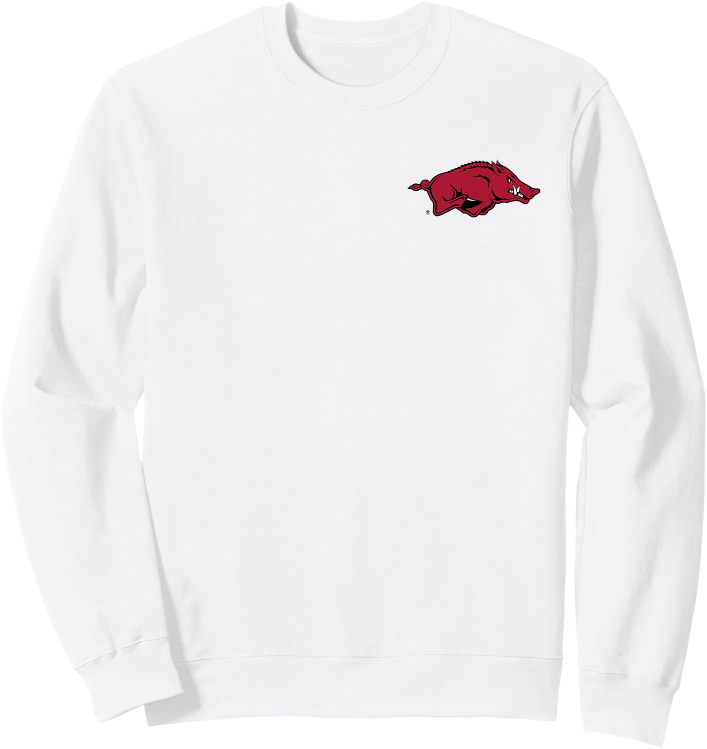 Arkansas Razorbacks Left Chest Icon Officially Licensed Sweatshirt - Sweatshirt | White