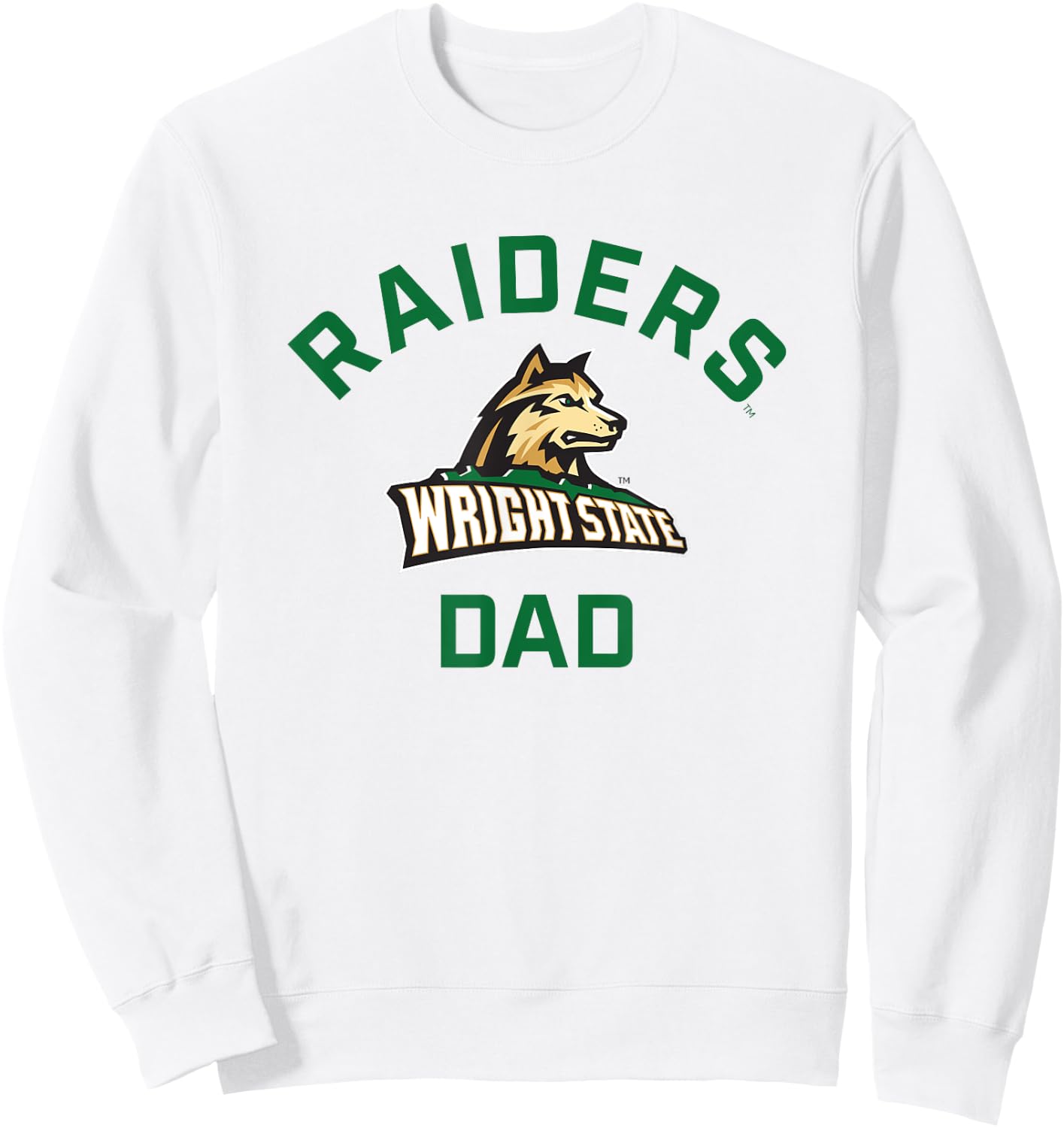 Wright State University WSU Raiders Arched Dad Sweatshirt - Sweatshirt | White
