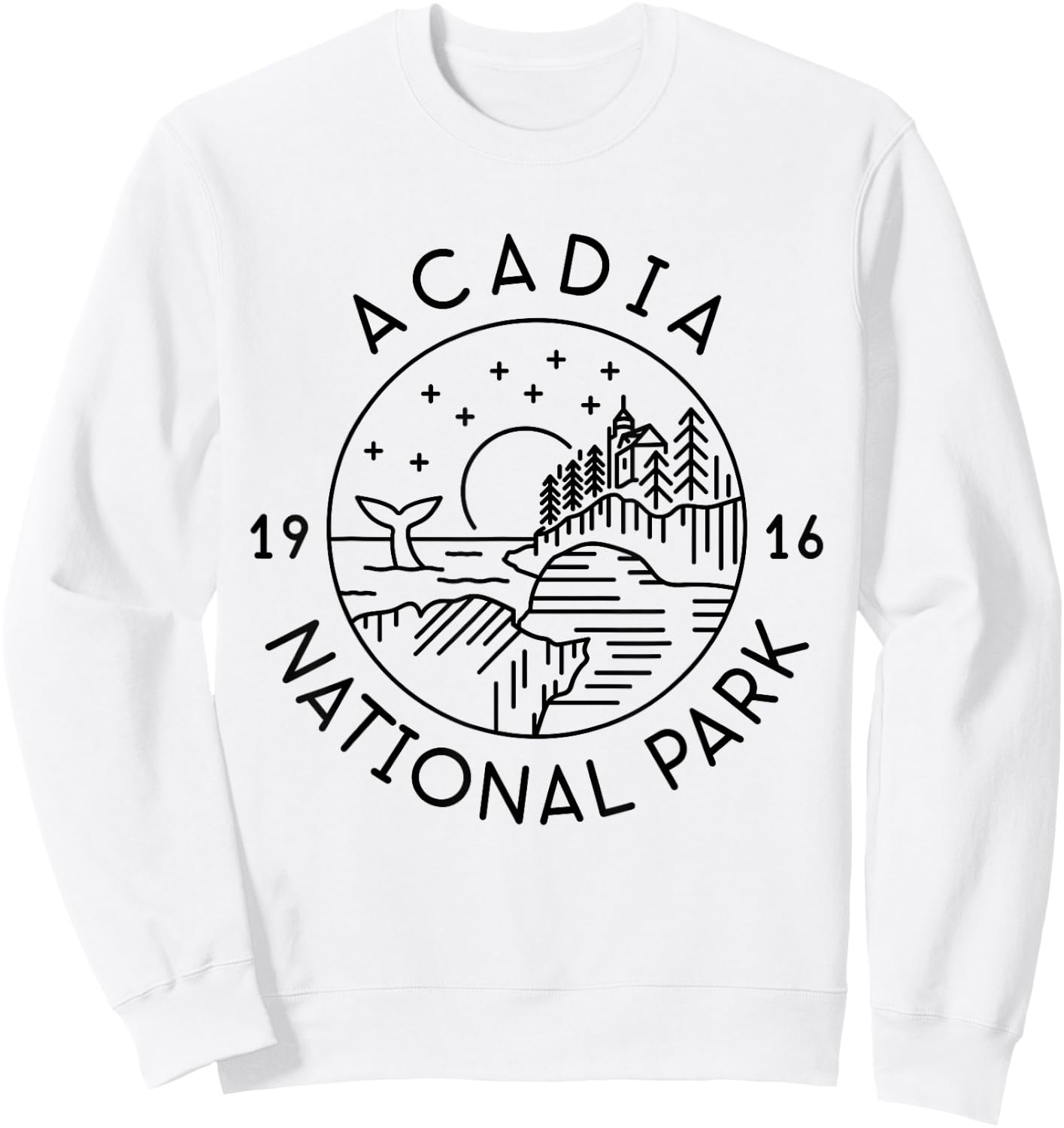 Acadia National Park 1916 Maine Bar Harbor Sweatshirt - Sweatshirt | White
