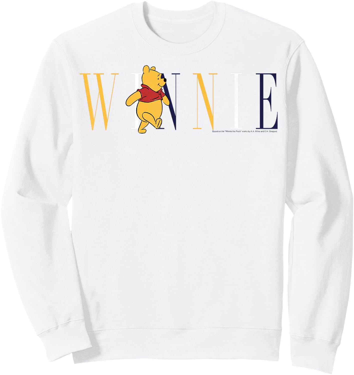 Disney Winnie The Pooh Simple Text Sweatshirt - Sweatshirt | White