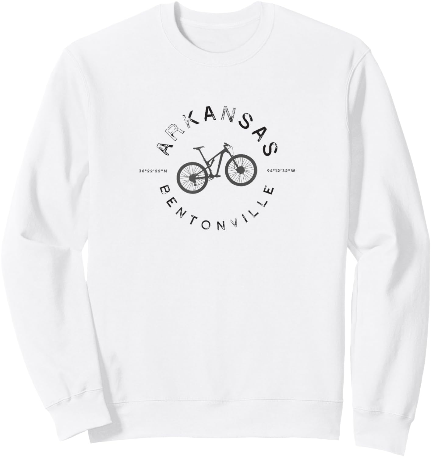 Bentonville Arkansas Mountain Biking T Sweatshirt - Sweatshirt | White