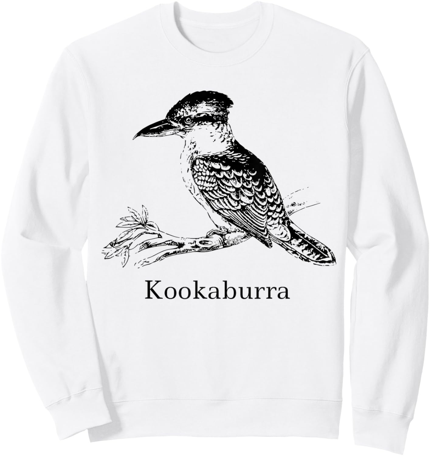 Kookaburra Bird Shirt Ornithology Black Lines Sweatshirt - Sweatshirt | White