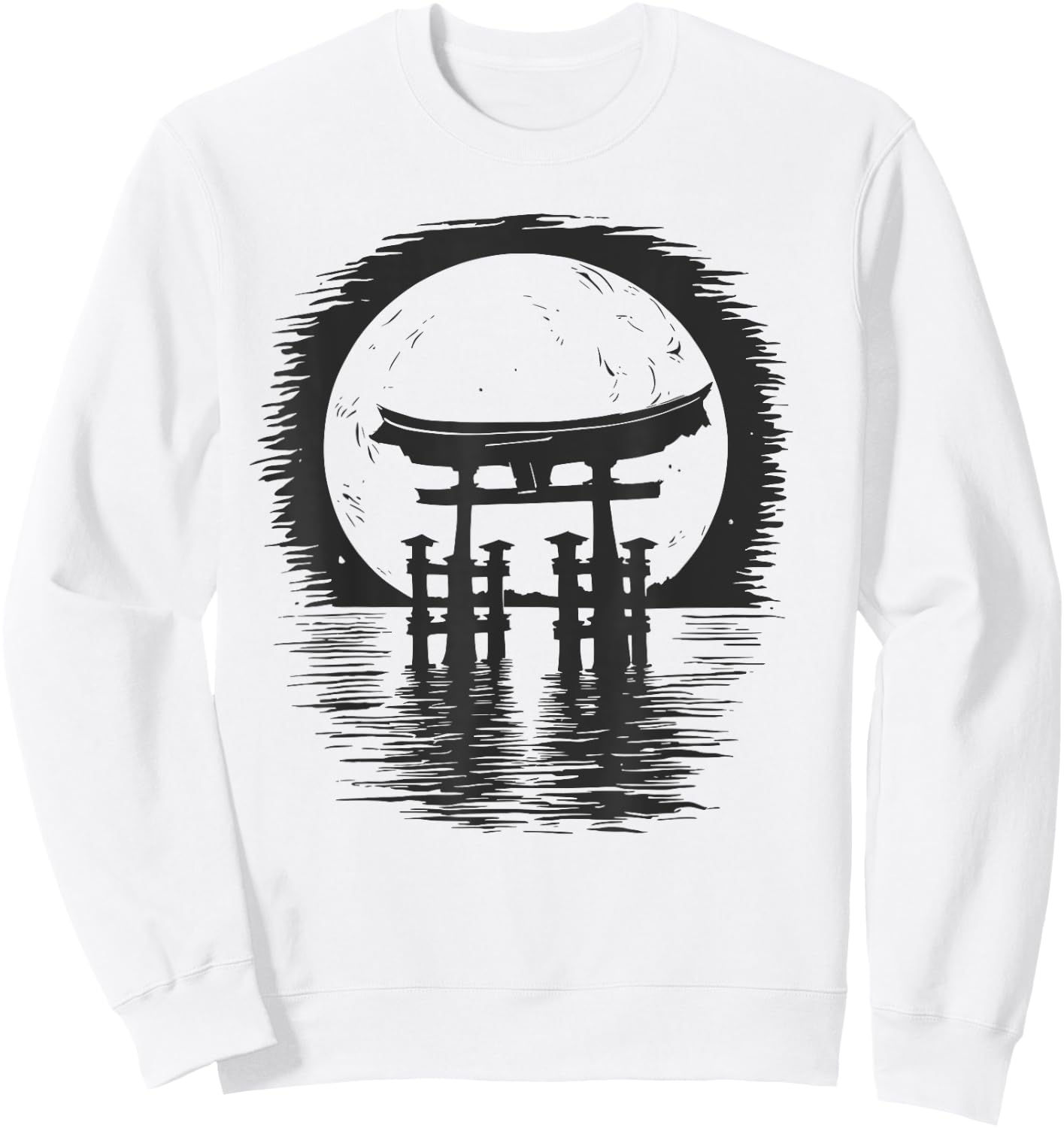 Japanese Torii Gate Art | Traditional Aesthetic Japan Sweatshirt - Sweatshirt | White