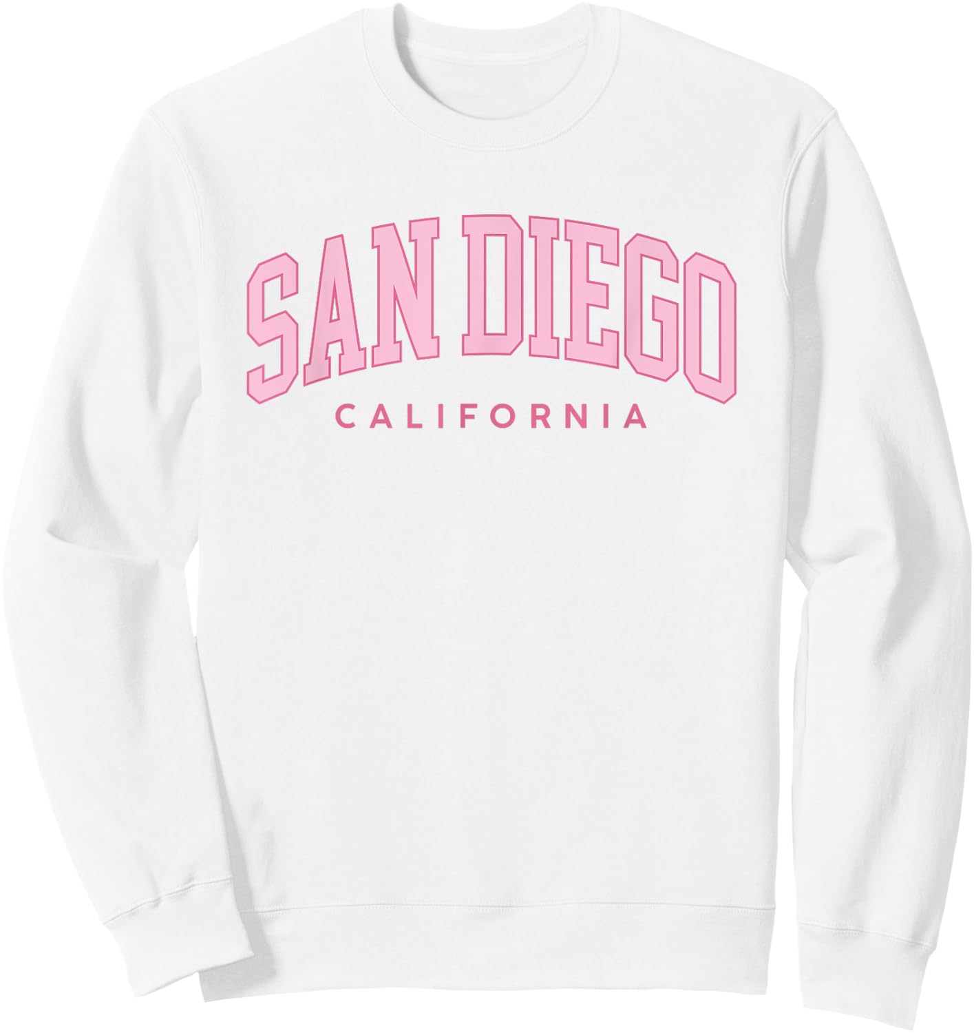 San Diego California Retro Preppy Throwback Pink Girls Sweatshirt - Sweatshirt | White