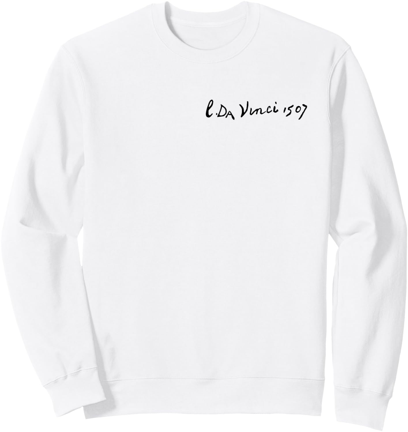 Leonardo Da Vinci 1507 Signature Art Sketch Study discreet Sweatshirt - Sweatshirt | White