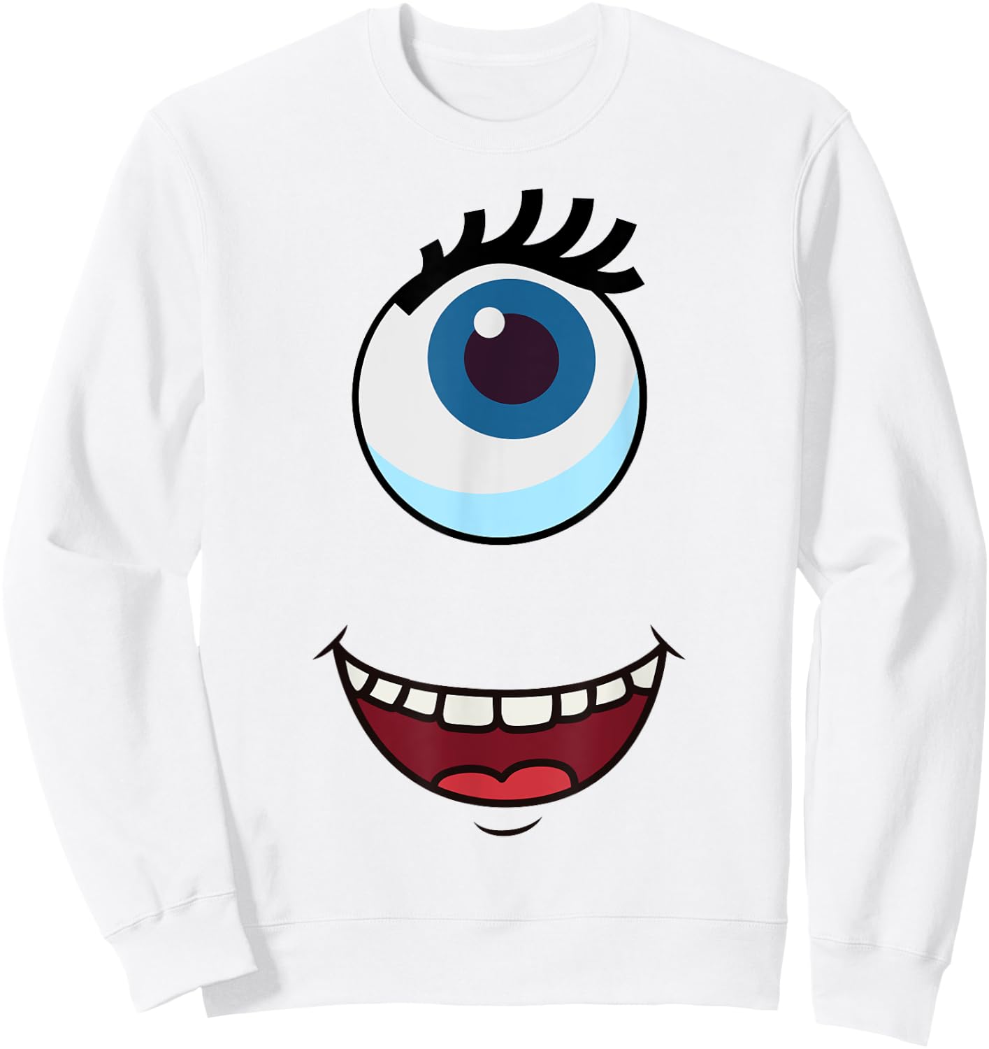 Cute One-Eyed Monster Face Easy Halloween Costume Sweatshirt - Sweatshirt | White
