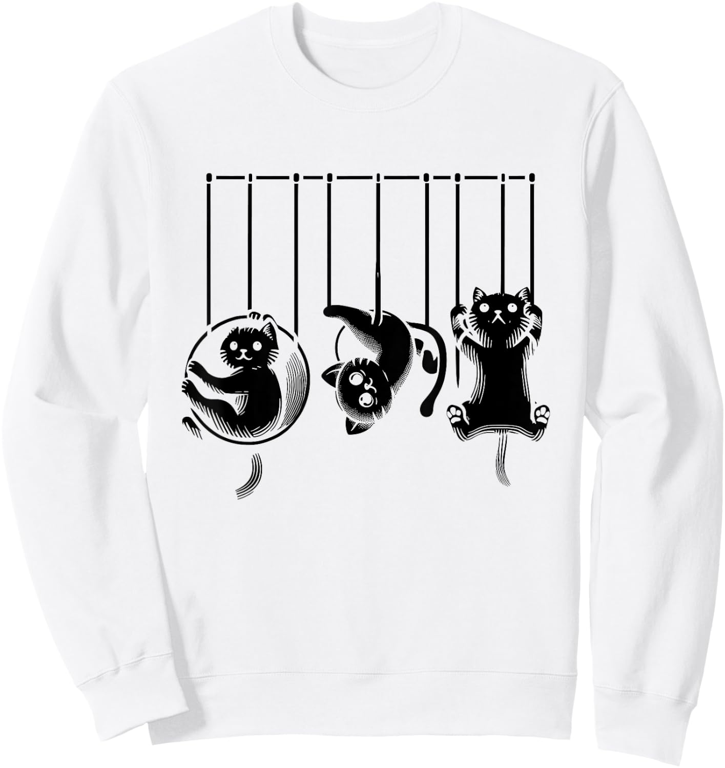 Circus Aerialist Cat Aerial Silk Yoga Gymnast Gymnastics Men Women Sweatshirt - Sweatshirt | White