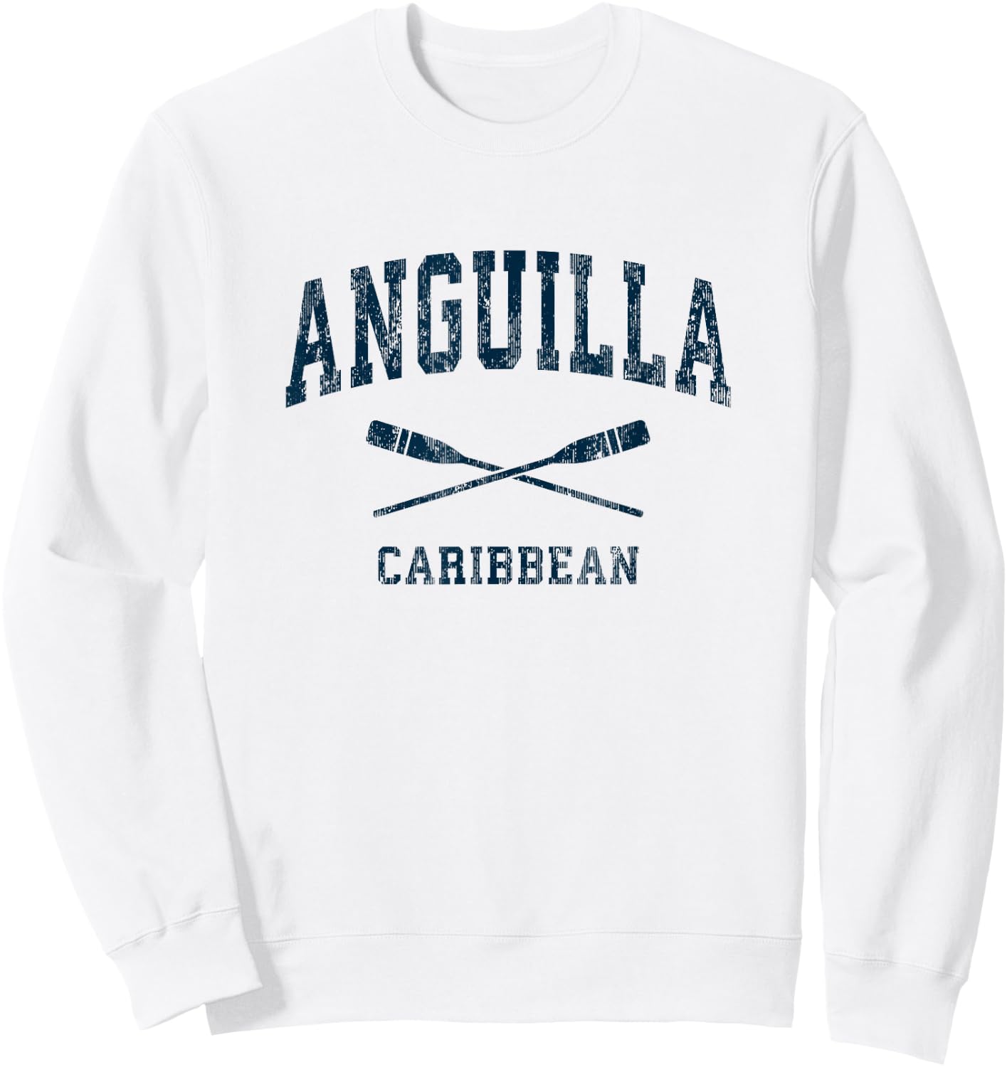 Anguilla Vintage Nautical Paddles Sports Oars Sweatshirt - Sweatshirt | White
