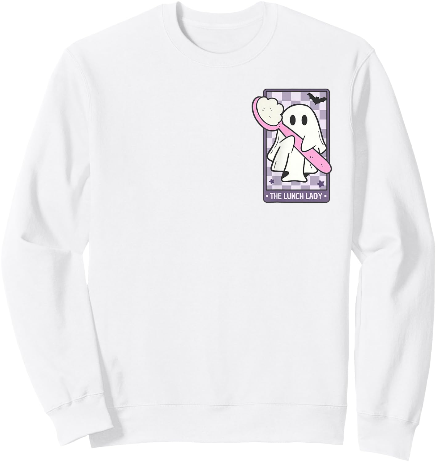 The Lunch Lady Tarot Card Spooky Ghost Halloween Cafeteria Sweatshirt - Sweatshirt | White