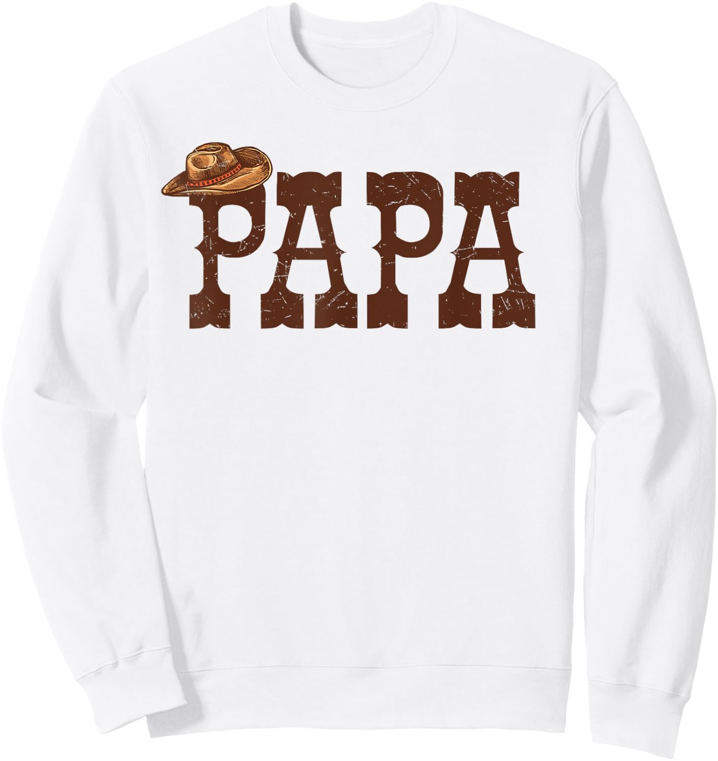 Papa Dad Western Family Matching Birthday Cowboy Cowgirl Sweatshirt - Sweatshirt | White