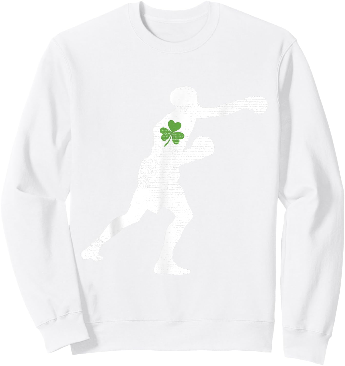 Boxing Lovers Green Shamrock Leaf St Patricks Day Sweatshirt - Sweatshirt | White