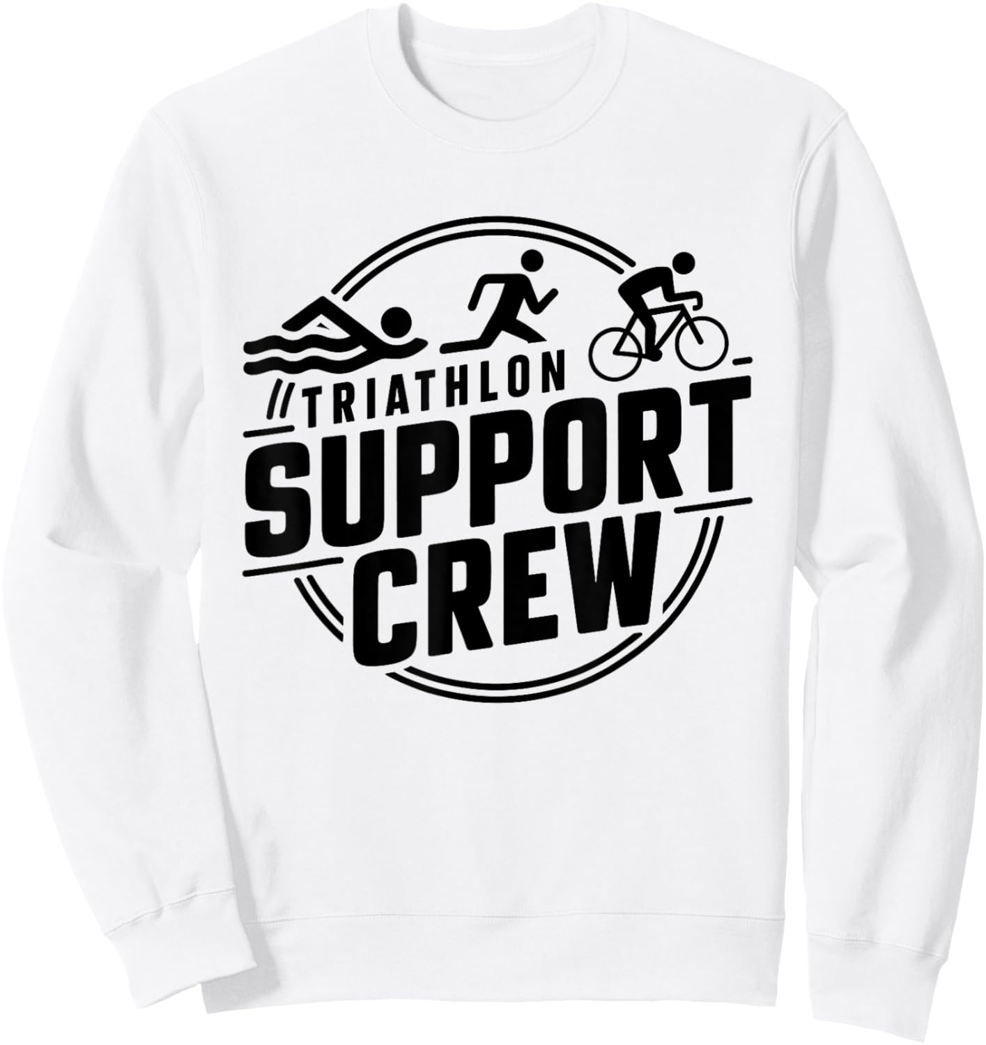 Triathlon Inspired Support Crew Related Triathlete Sweatshirt - Sweatshirt | White