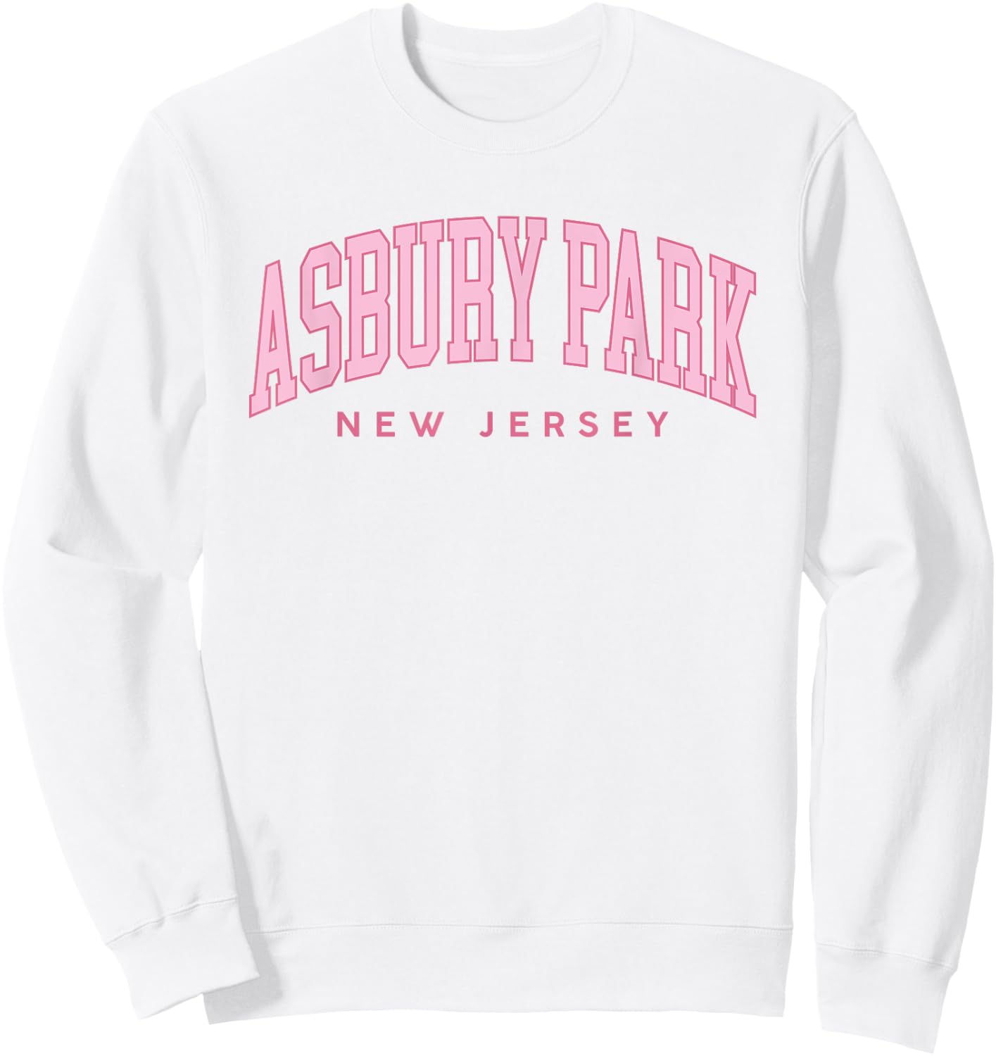 Asbury Park New Jersey Retro Preppy Throwback Pink Girls Sweatshirt - Sweatshirt | White