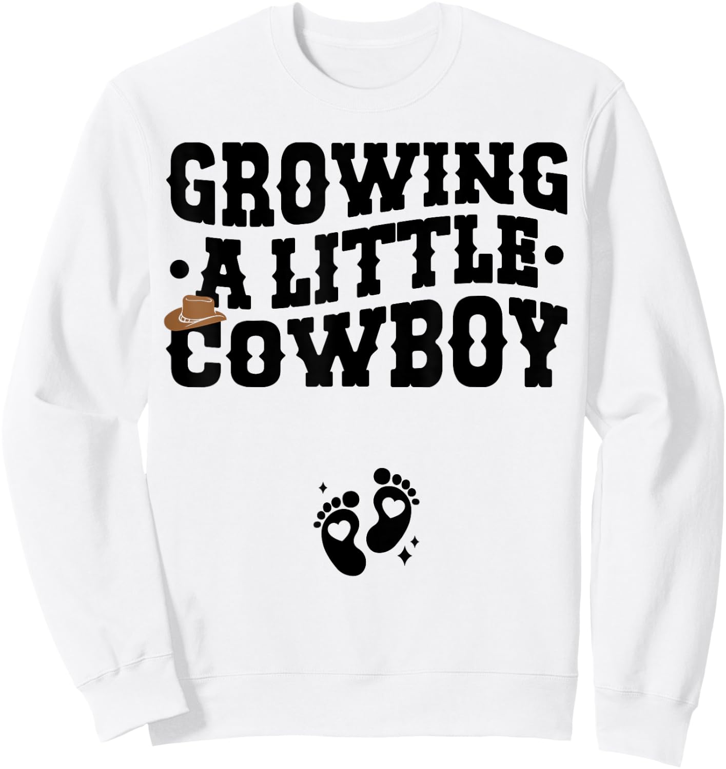 Country Pregnancy Announcement - Growing a Little Cowboy Sweatshirt - Sweatshirt | White