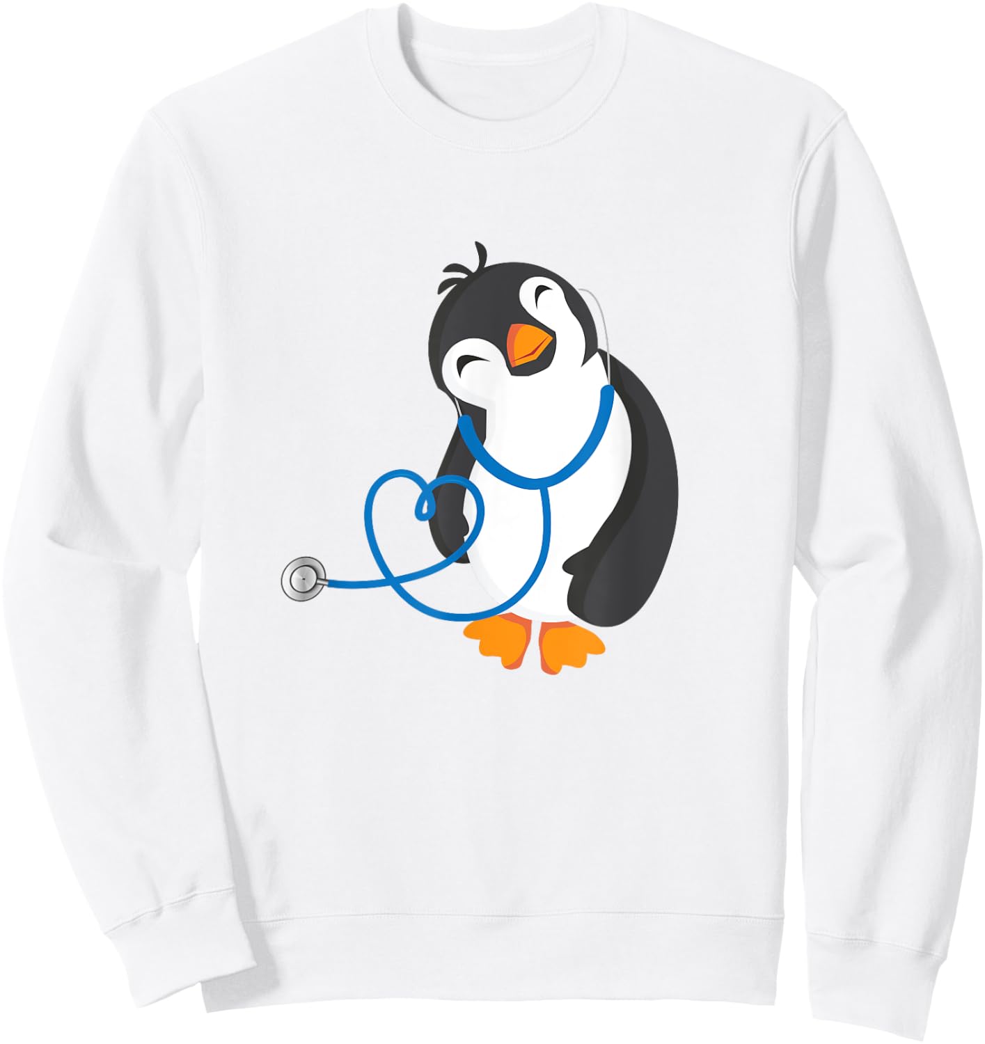 Cute Penguin Pediatrics Medical Nurse Doctor Sweatshirt - Sweatshirt | White