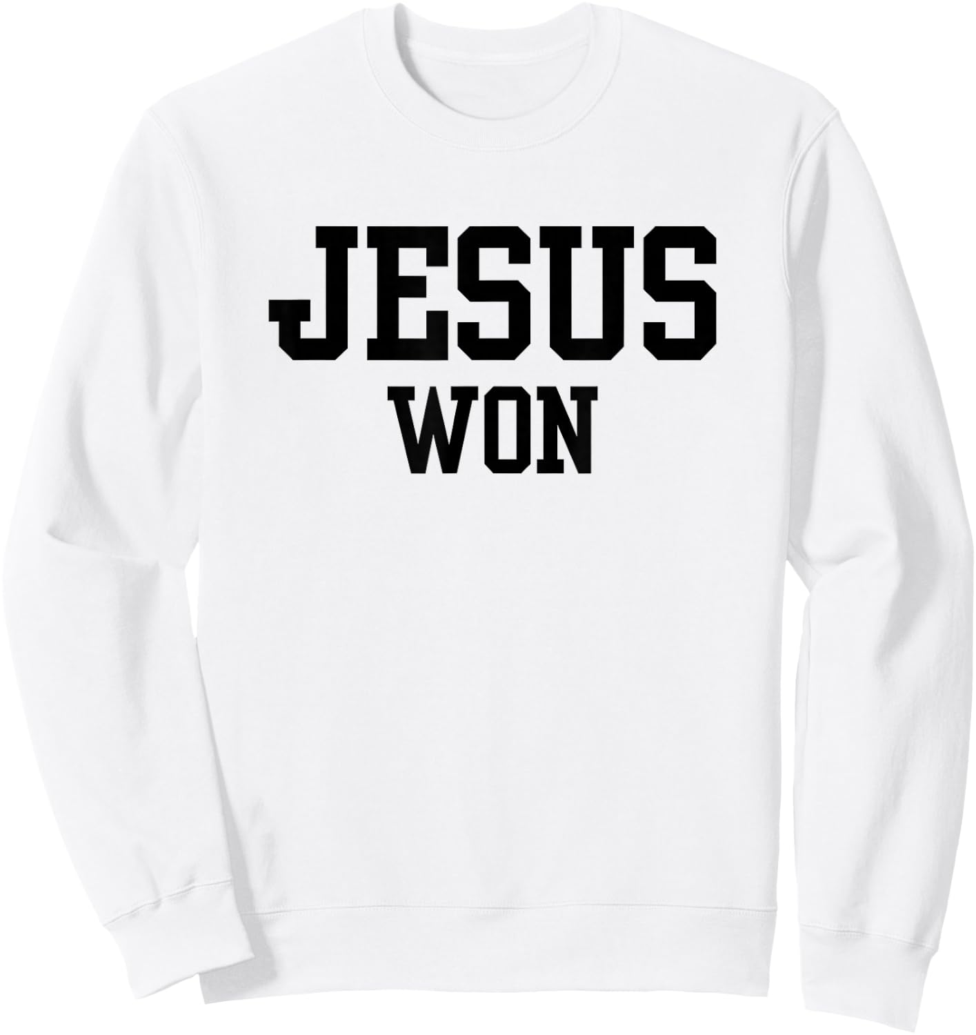 Christian, JESUS WON Sweatshirt - Sweatshirt | White