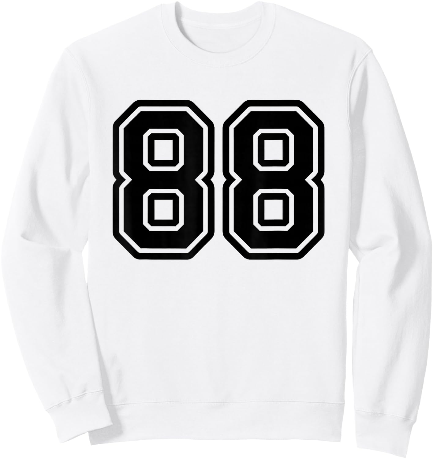Number #88 Black Sport Varsity Number 88 Sweatshirt - Sweatshirt | White