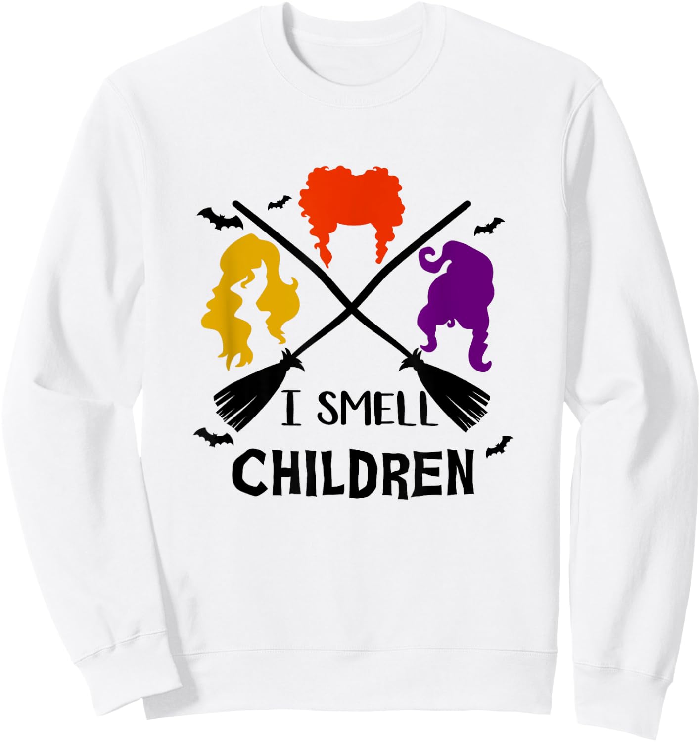 I Smell Children | Funny Witches Halloween Party Costume Sweatshirt - Sweatshirt | White