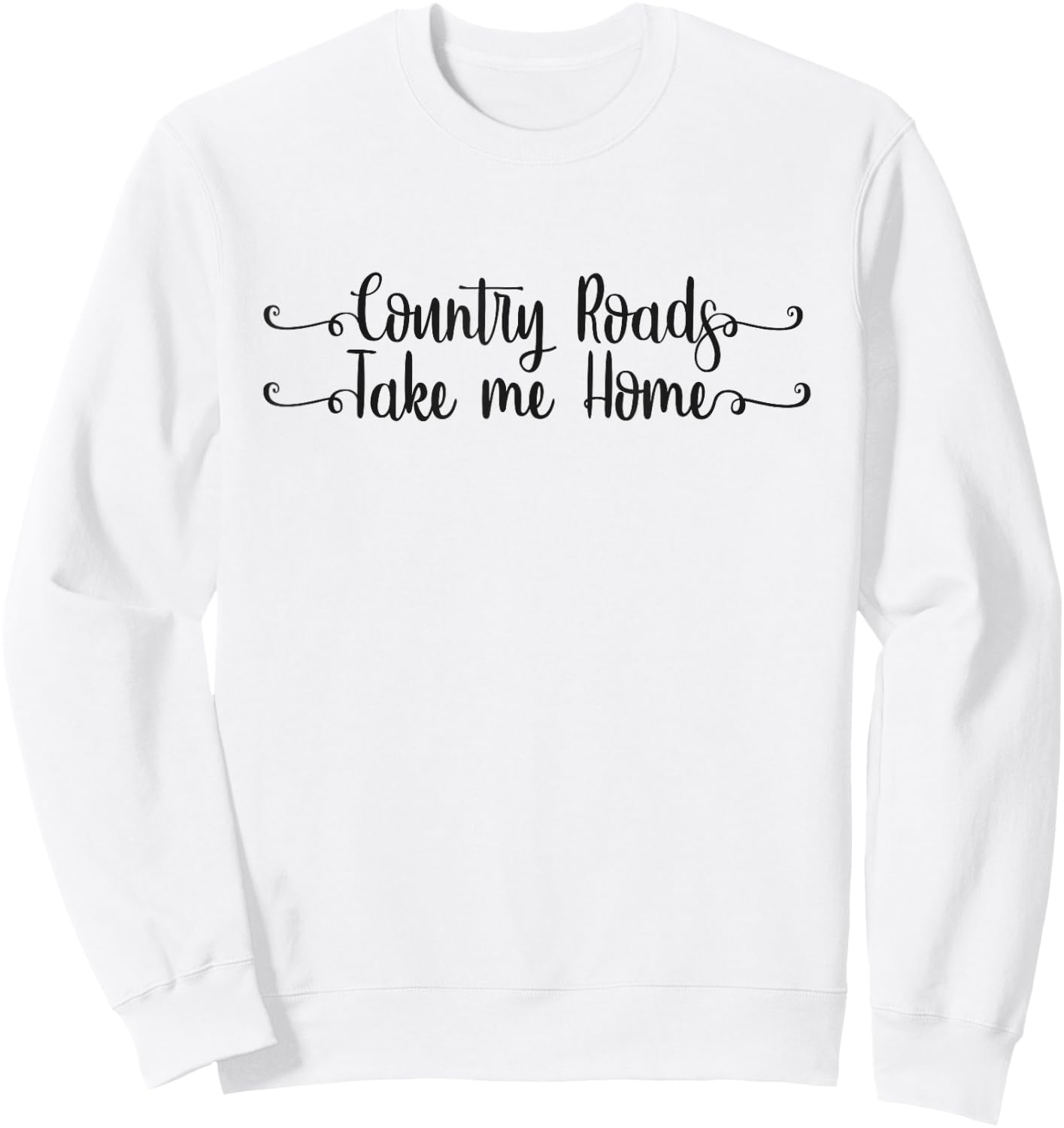 Country Roads Take Me Home Mountain Sunset Adventure Sweatshirt - Sweatshirt | White