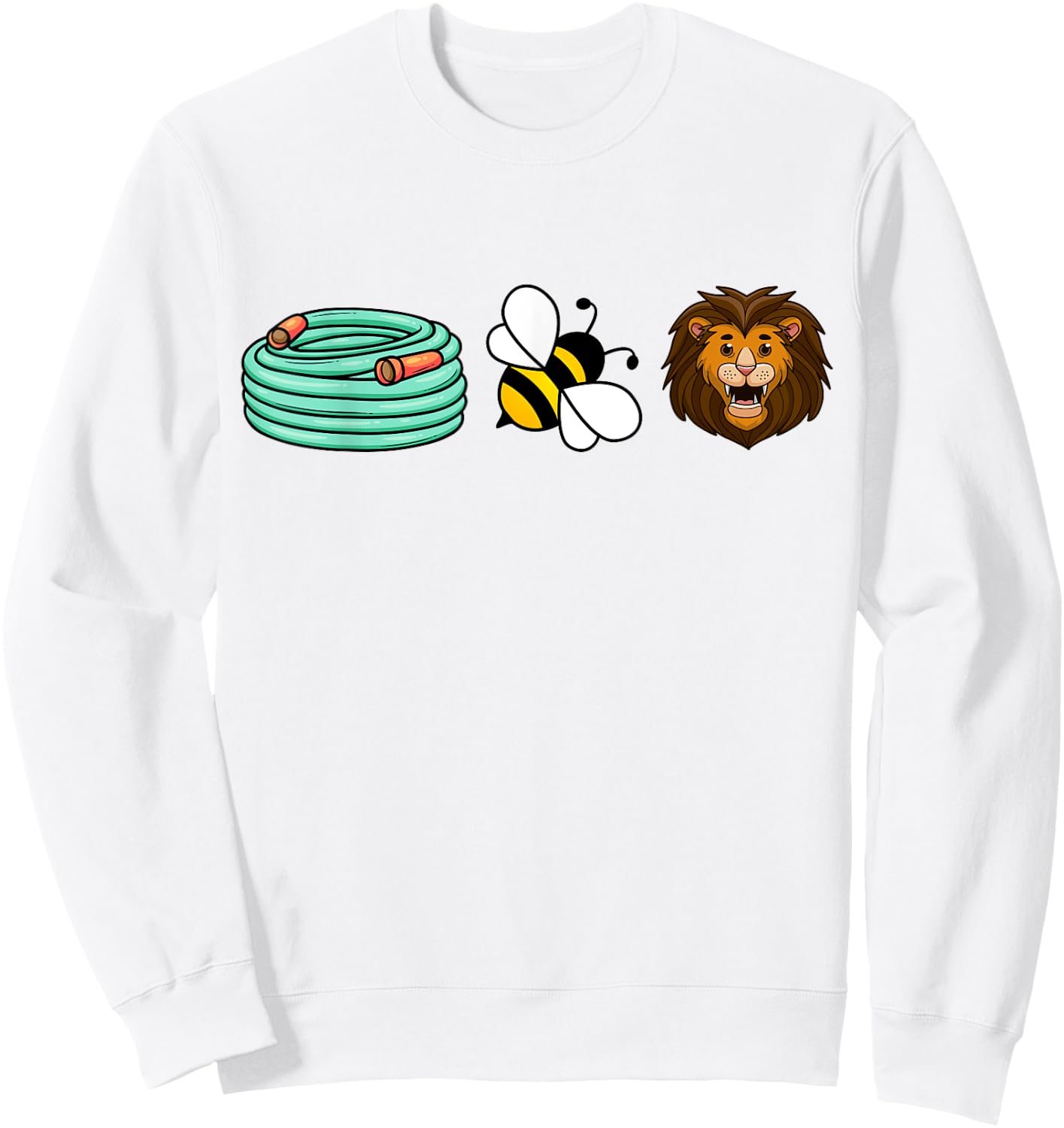 Hose Bee Lion Hidden message Funny Men Women Sweatshirt - Sweatshirt | White