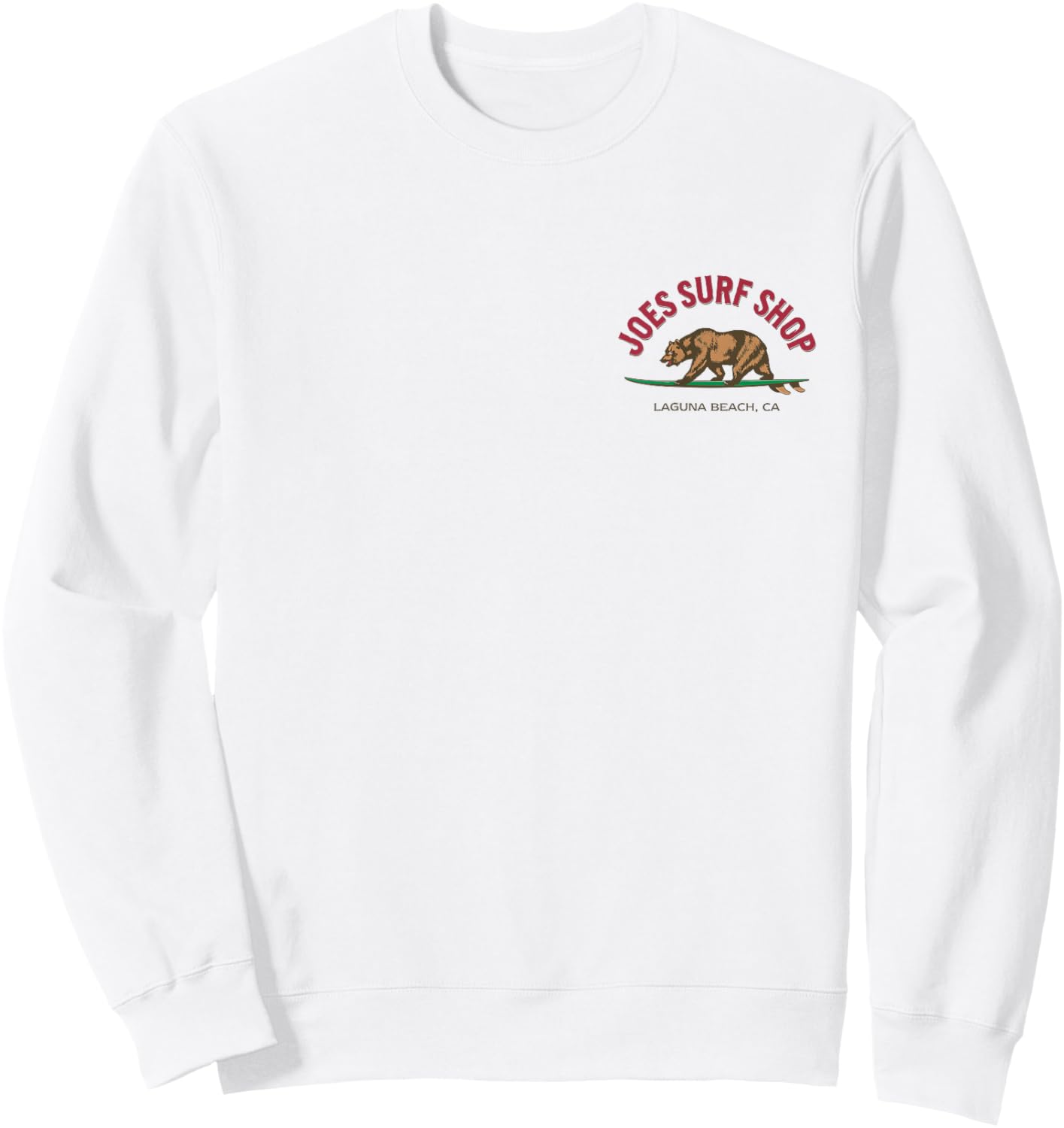 Joe's Surf Surfing Bear Color Logo Graphic Sweatshirt - Sweatshirt | White