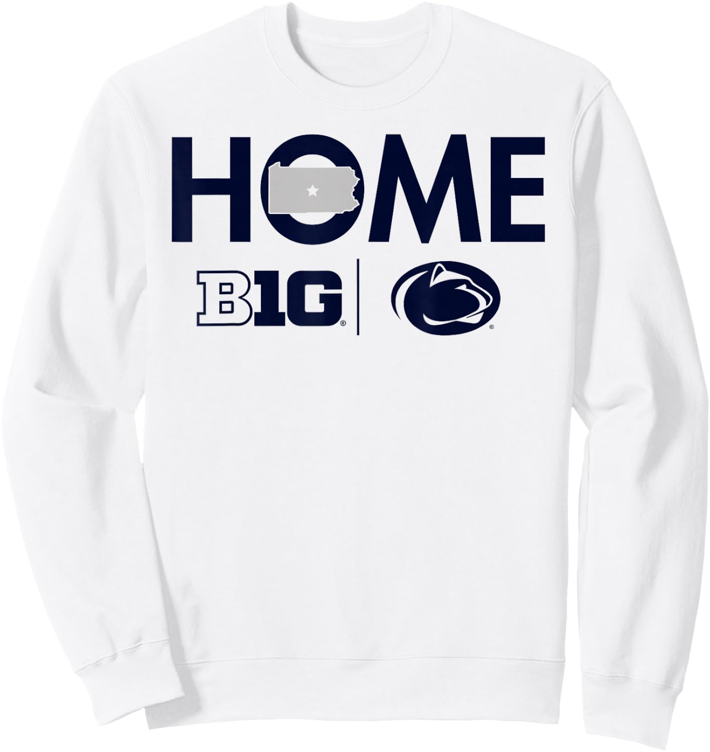 Penn State Nittany Lions Big 10 Home White Sweatshirt - Sweatshirt | White