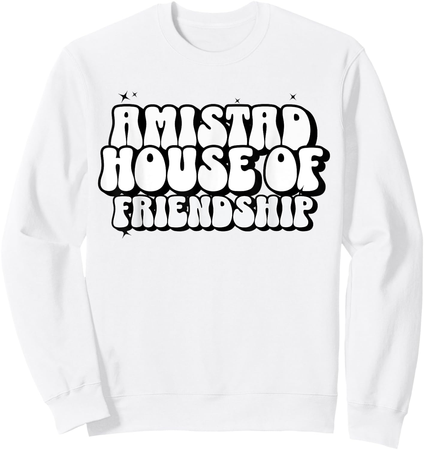 AMISTAD House Of Friendship Red Retro Groovy Social AMISTAD Sweatshirt - Sweatshirt | White