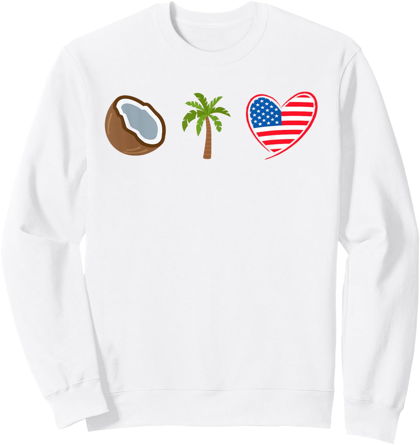 Coconut Tree Meme - Patriotic Kamala Statement USA Democrat Sweatshirt - Sweatshirt | White