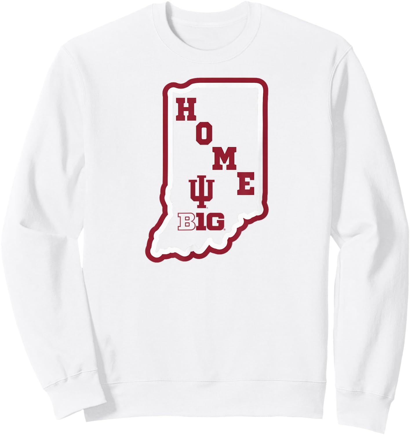 Indiana Hoosiers Big 10 Home State Gray Officially Licensed Sweatshirt - Sweatshirt | White