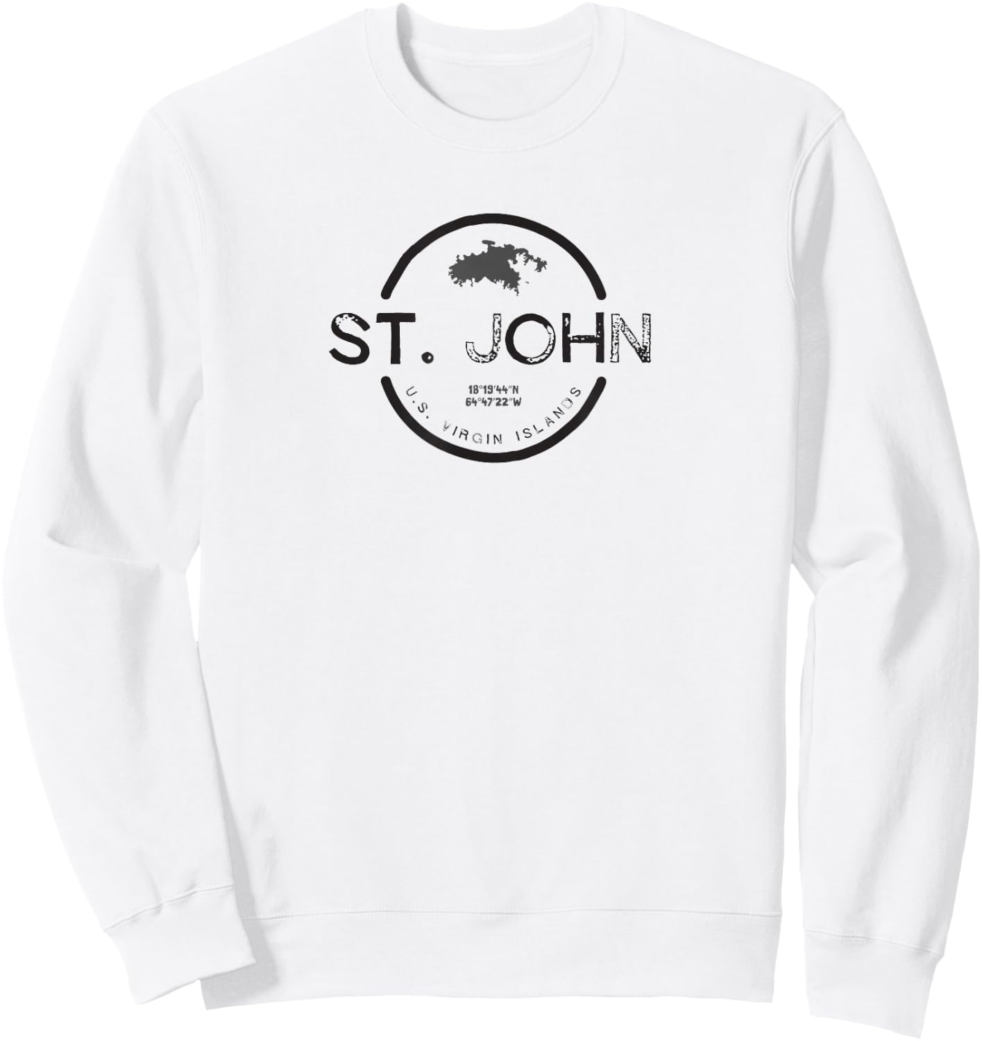 St. John USVI Graphic T Shirt Sweatshirt - Sweatshirt | White