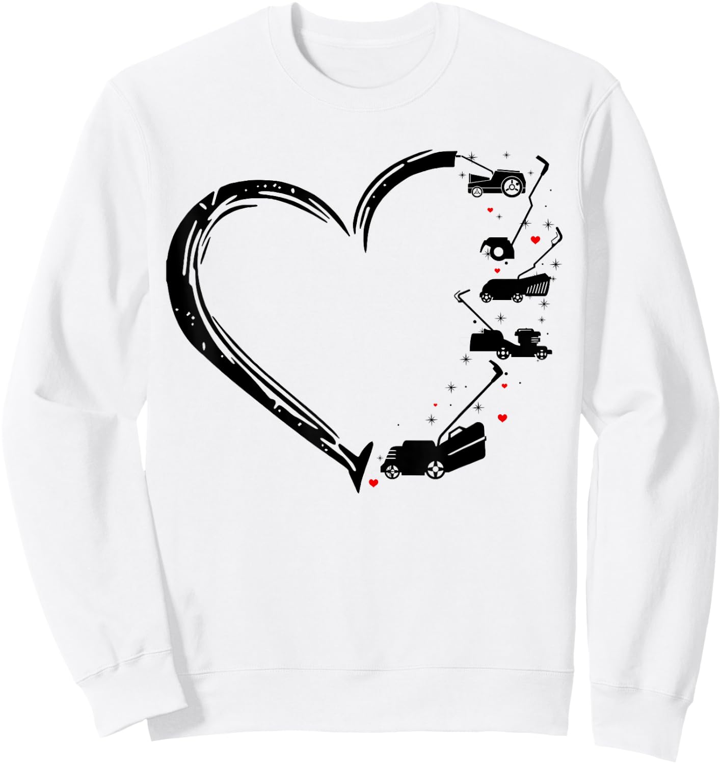 Cute Love Mower Heart Shirt for Mower Mom Mower Player Gift Sweatshirt - Sweatshirt | White