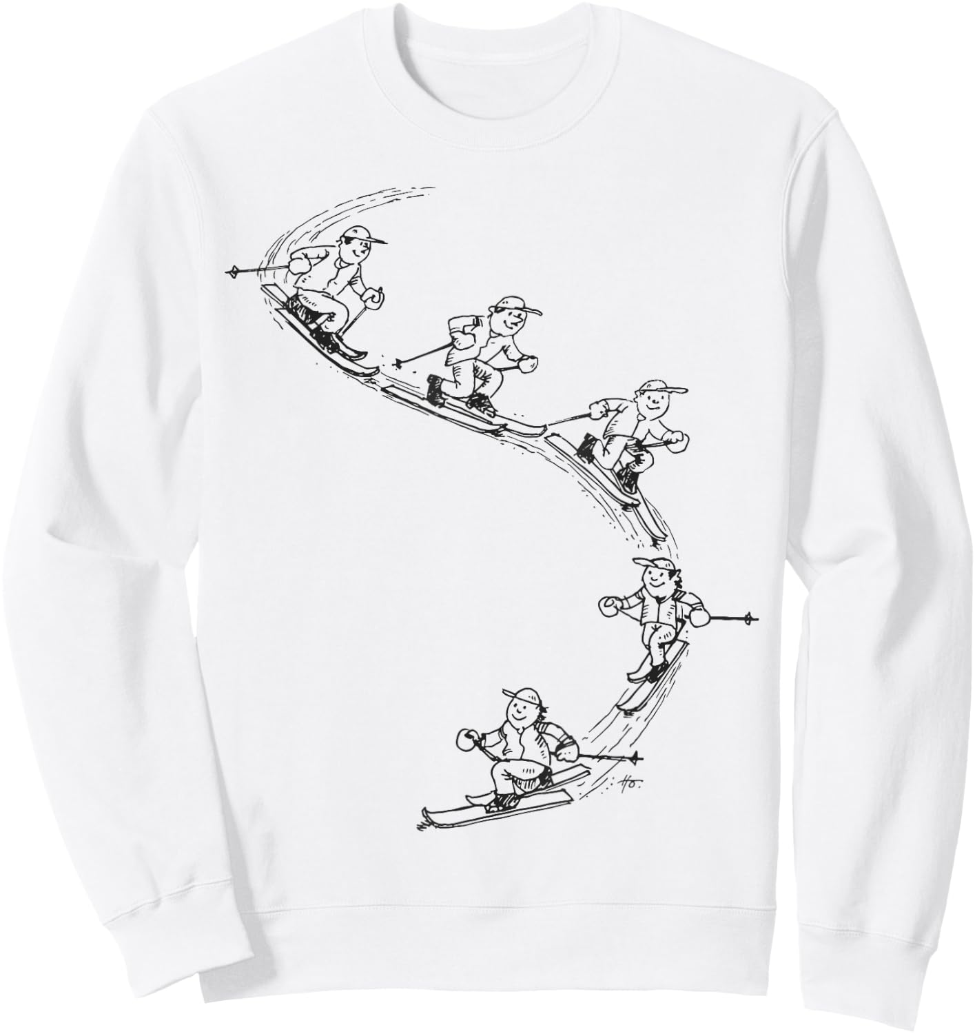 Telemark Skier Movement Sweatshirt - Sweatshirt | White