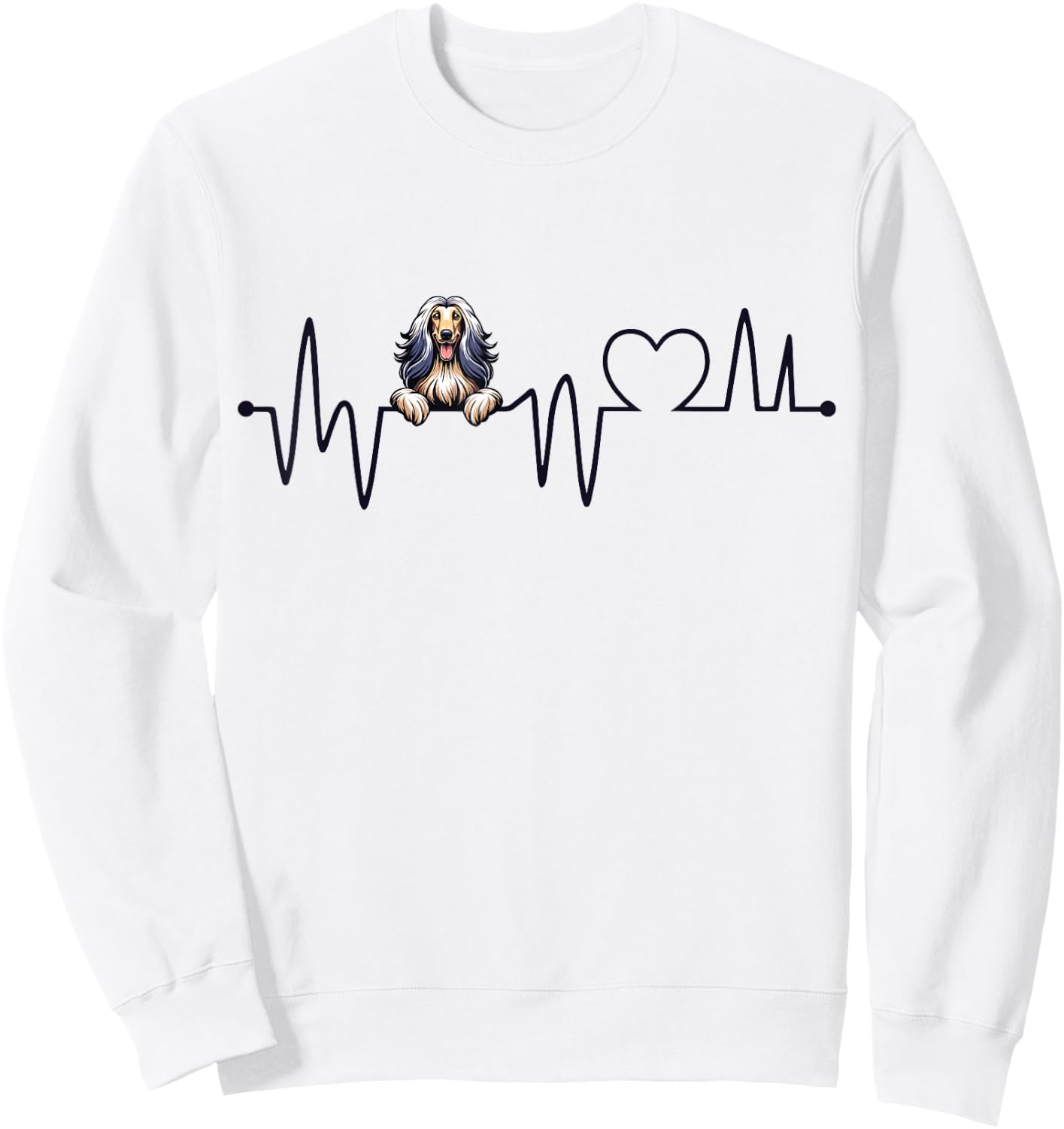 Cool Afghan Hound Art Women Kids Afghan Lover Sweatshirt - Sweatshirt | White