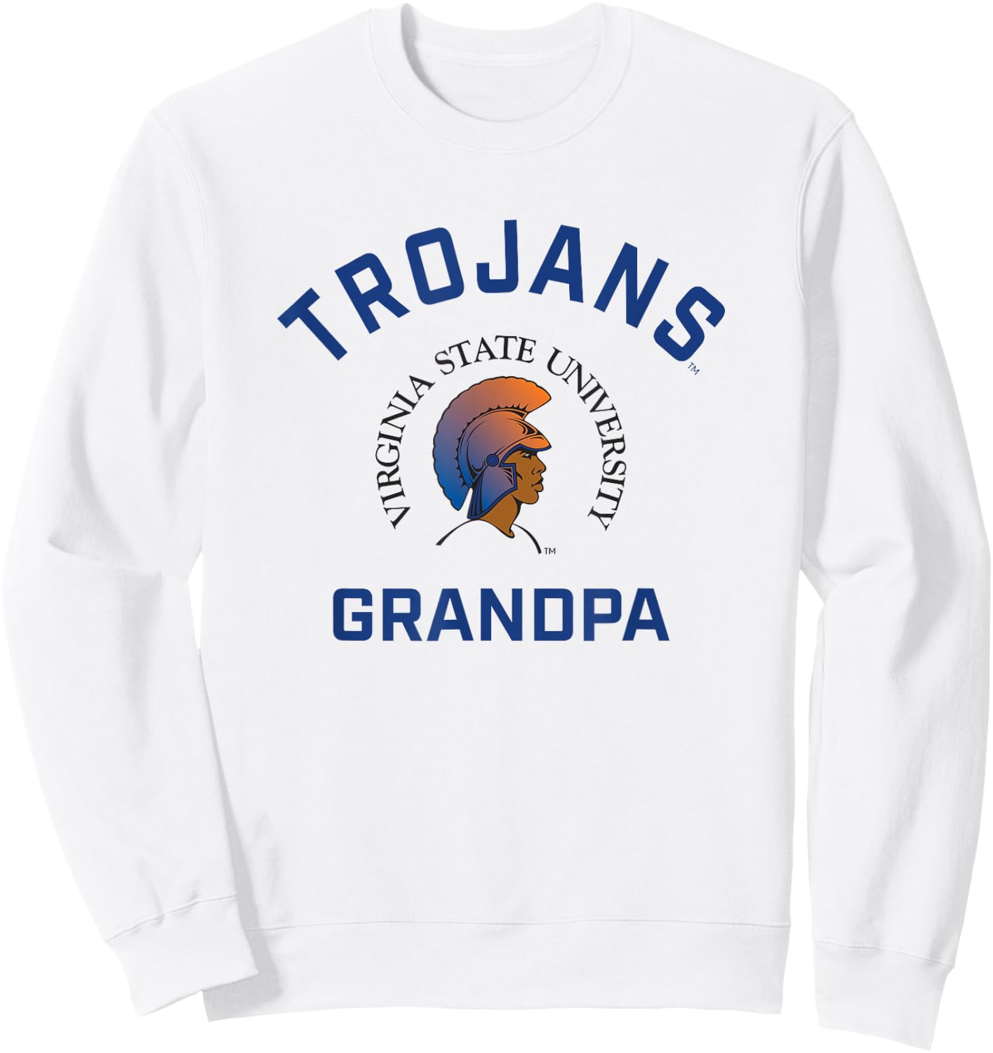 Virginia State University VSU Trojans Arched Grandpa Sweatshirt - Sweatshirt | White