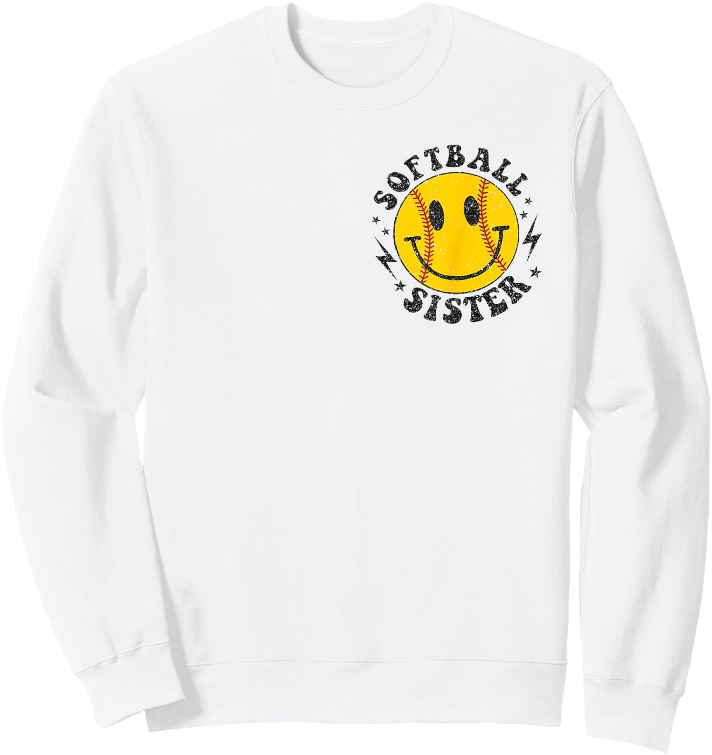 Funny I'm Just Here for the Snacks Softball Sister Shirt Sweatshirt - Sweatshirt | White