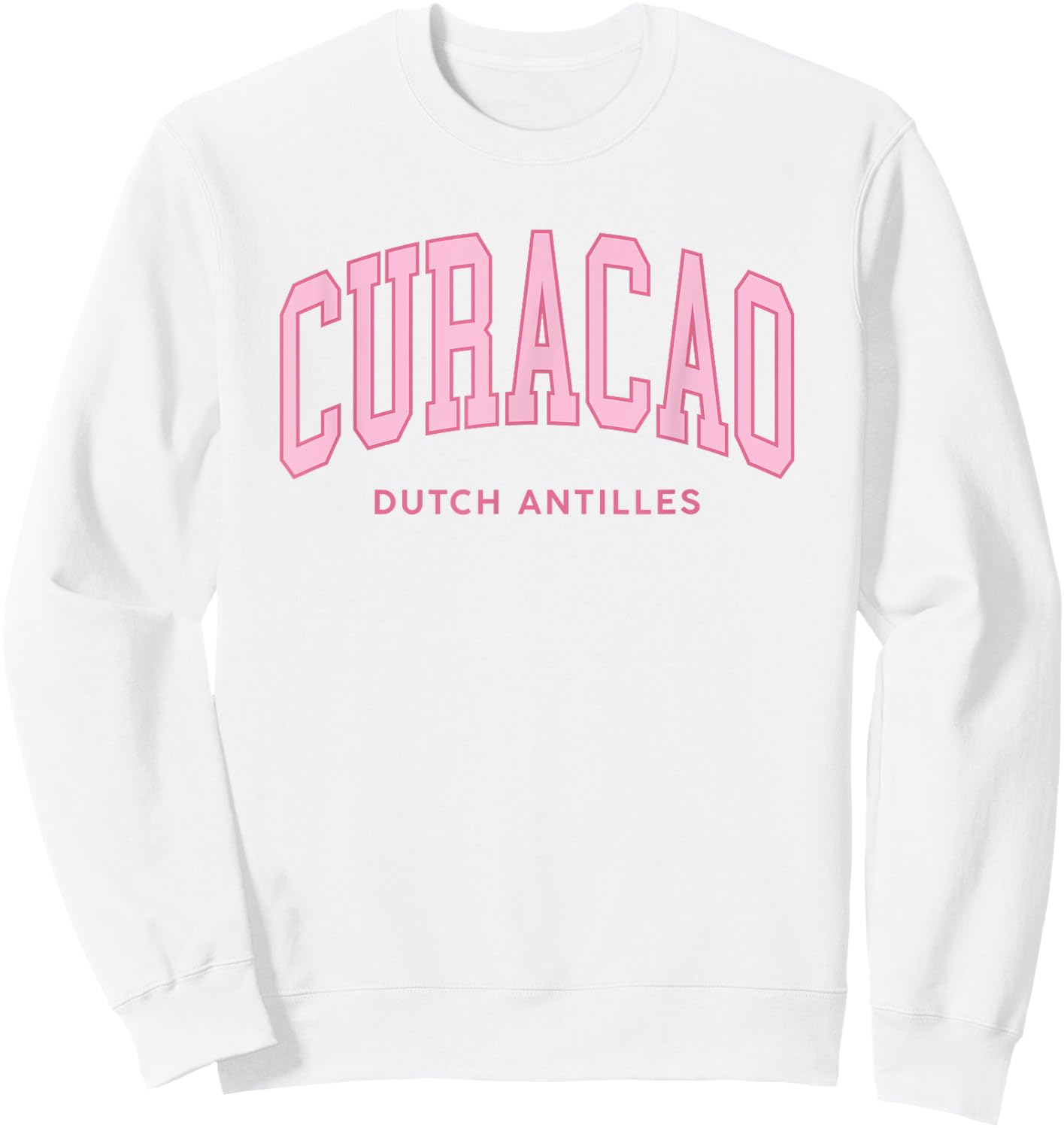Vintage Curacao Pink Retro Preppy Throwback Souvenir Sweatshirt - Sweatshirt | White