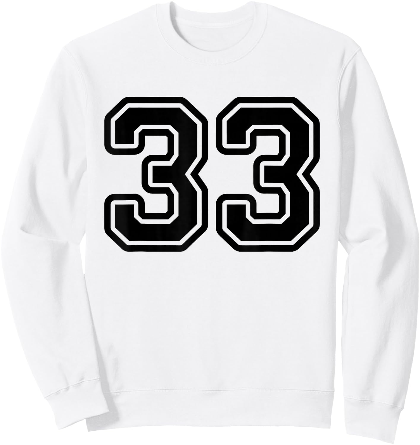 Number #33 Black Sport Varsity Number 33 Sweatshirt - Sweatshirt | White