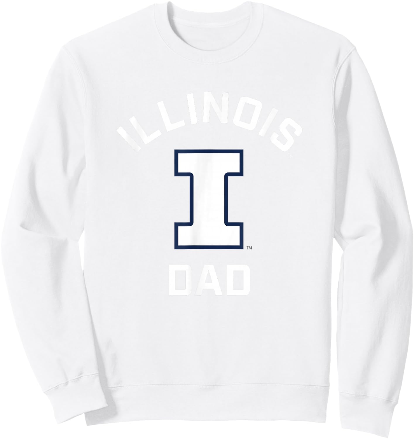 University of Illinois Fighting Illini Arched Dad Sweatshirt - Sweatshirt | White