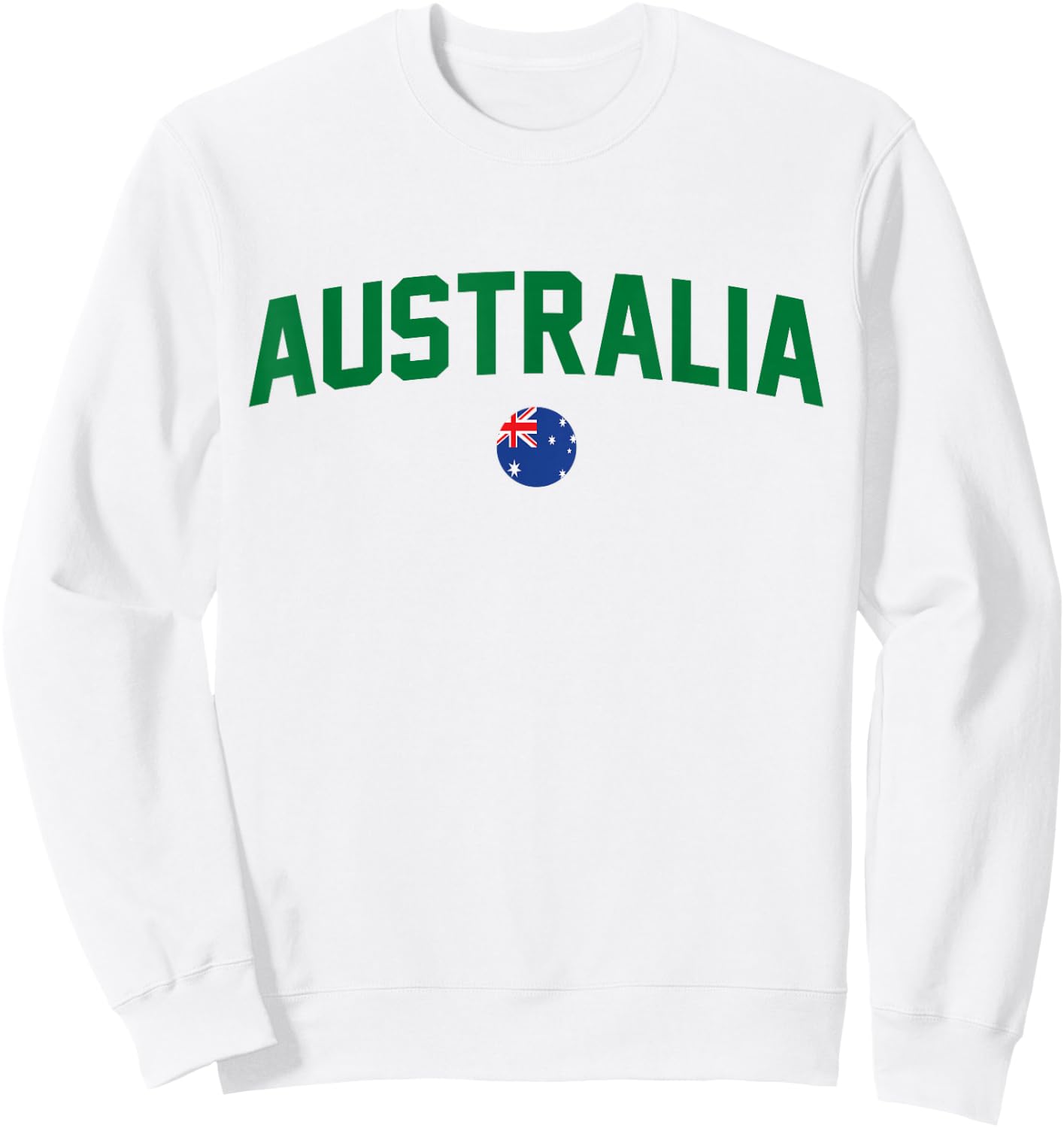 Green Yellow Australia Down Under Team Australia Flag Sweatshirt - Sweatshirt | White