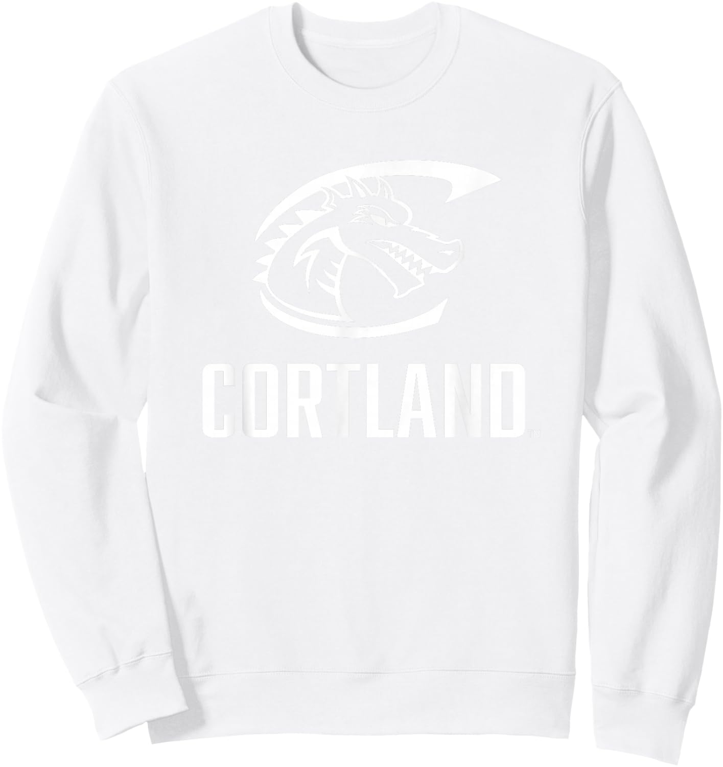 SUNY Cortland Red Dragons Stacked Logo Sweatshirt - Sweatshirt | White