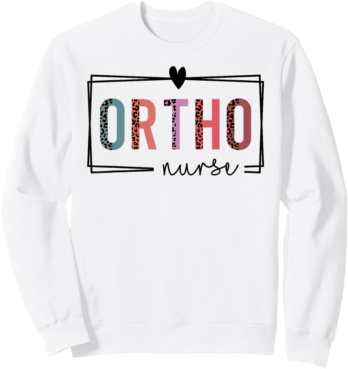 Cute Leopard Nurses Day Gifts Orthopedic Nurse Nurses Day Sweatshirt - Sweatshirt | White