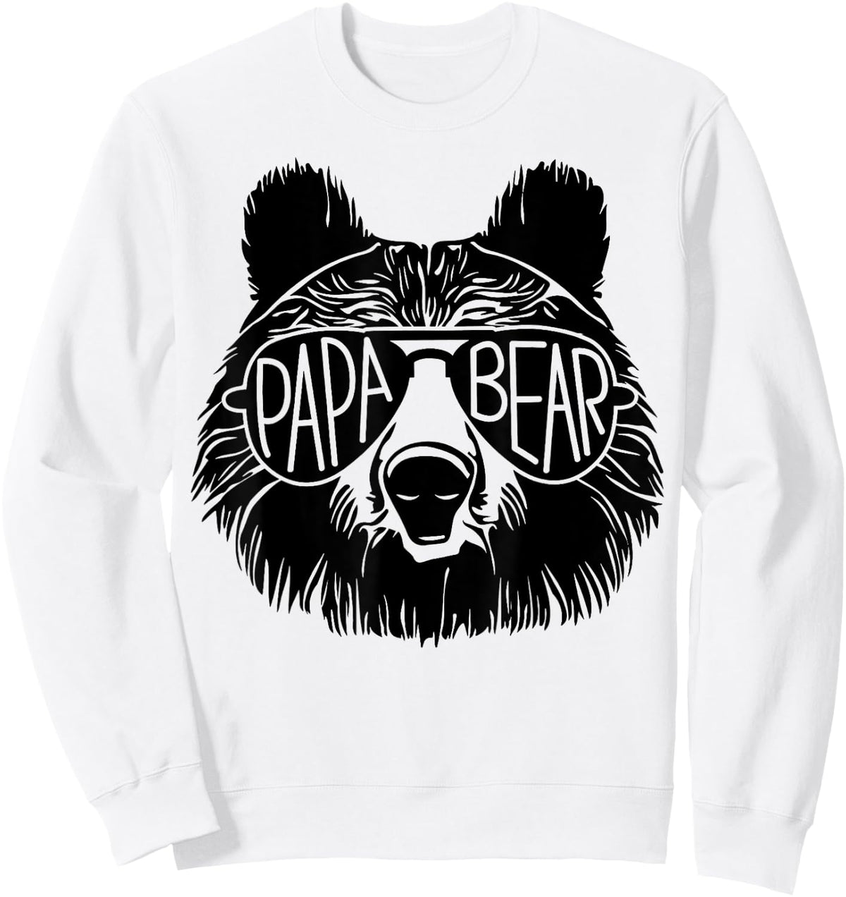 Papa Bear Face Sunglasses Papa Bear Lover Father's Day Sweatshirt - Sweatshirt | White