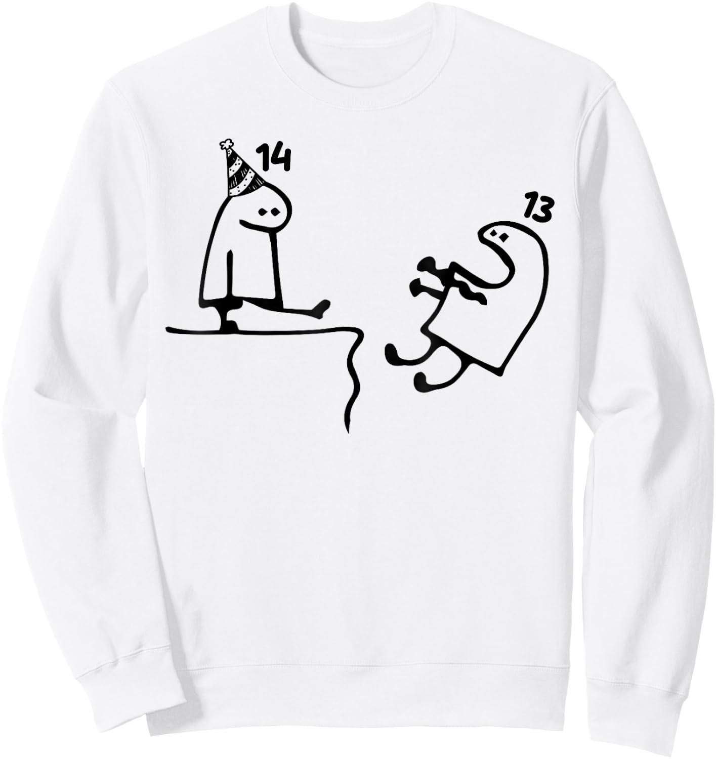 14th Birthday Party Funny 14 Years Old Birthday Teens Sweatshirt - Sweatshirt | White