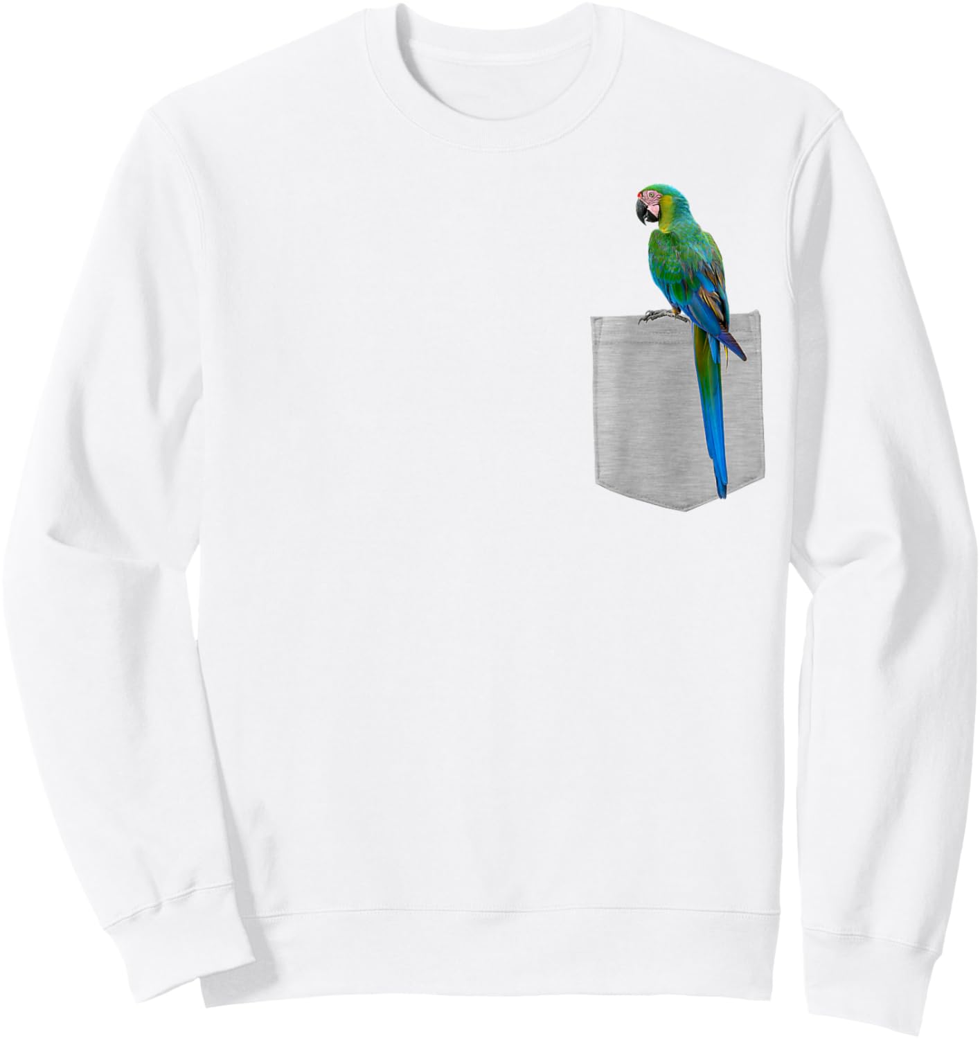 Animal in Your Pocket Hello Macaw Parrot Sweatshirt - Sweatshirt | White