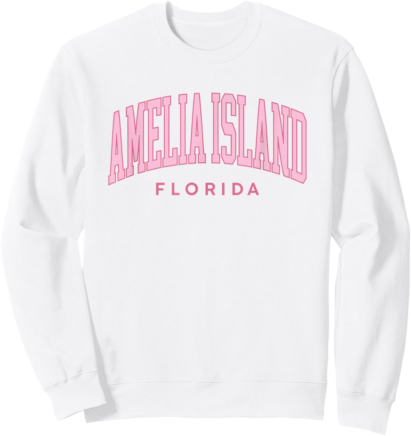 Amelia Island Florida Retro Preppy Throwback Pink Girls Sweatshirt - Sweatshirt | White