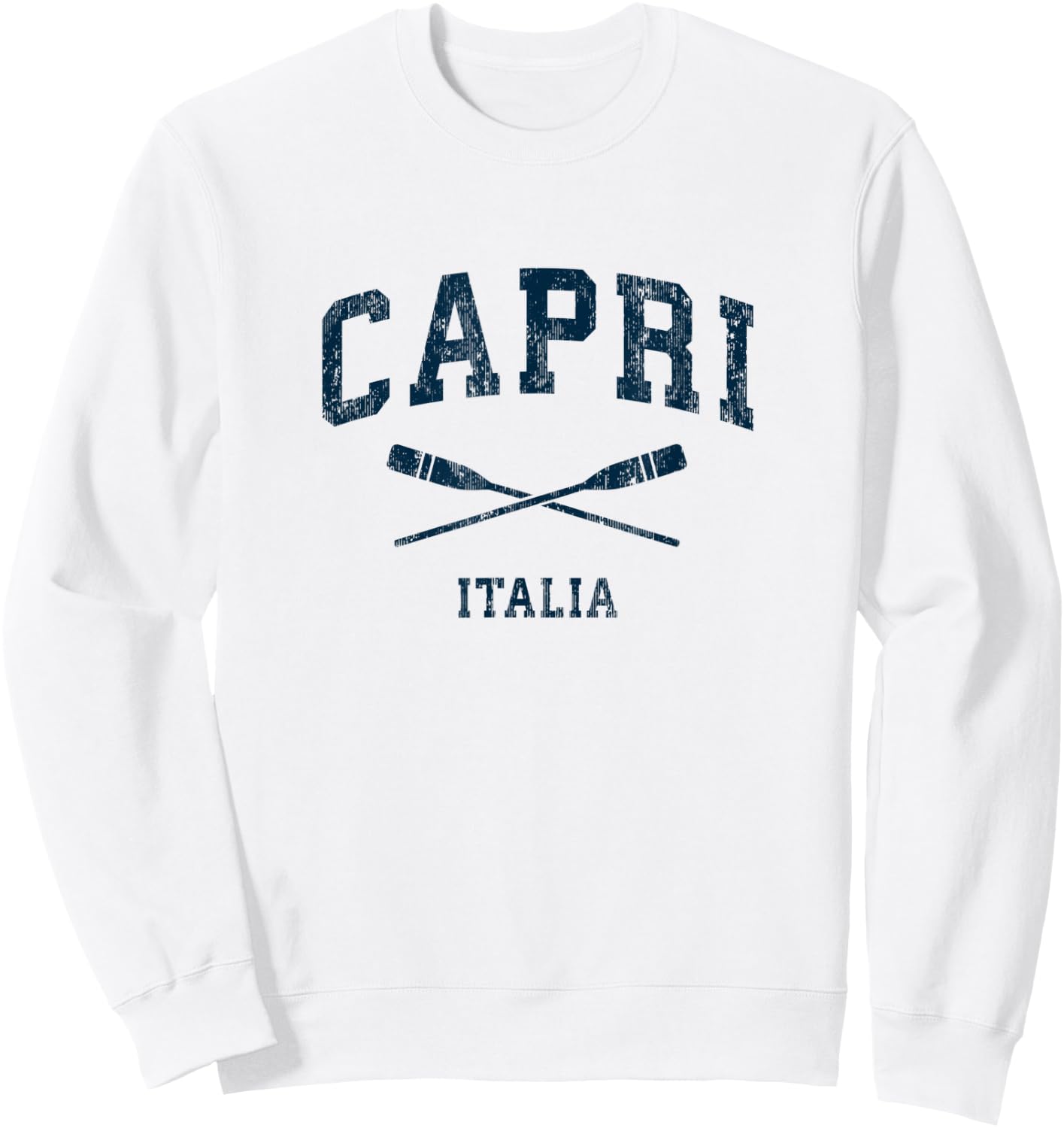 Capri Italy Vintage Nautical Paddles Sports Oars Sweatshirt - Sweatshirt | White